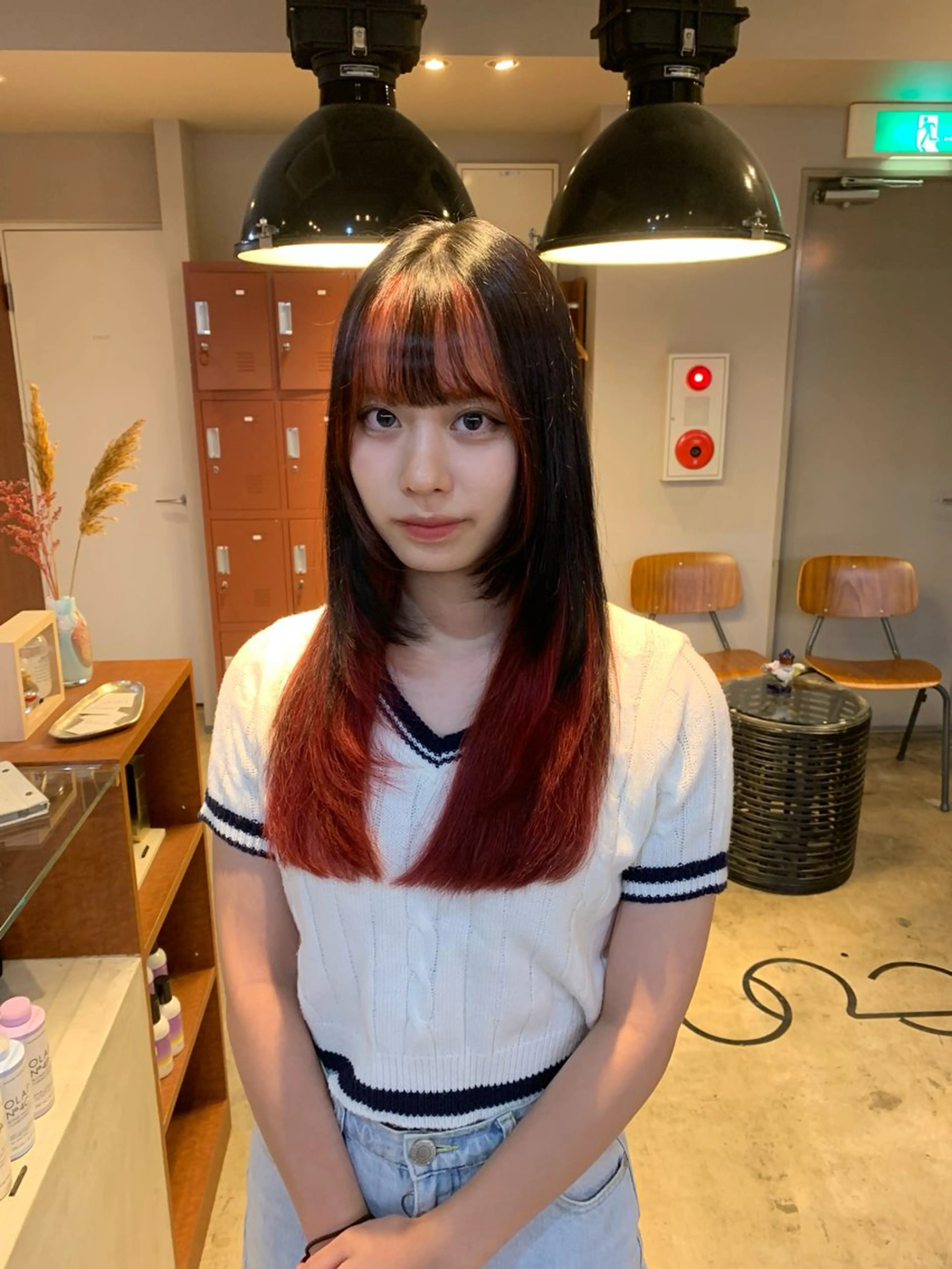 ロング カラー ミストバング ダブルカラー  フェイスフレーミング cope'u みゆのヘアスタイル