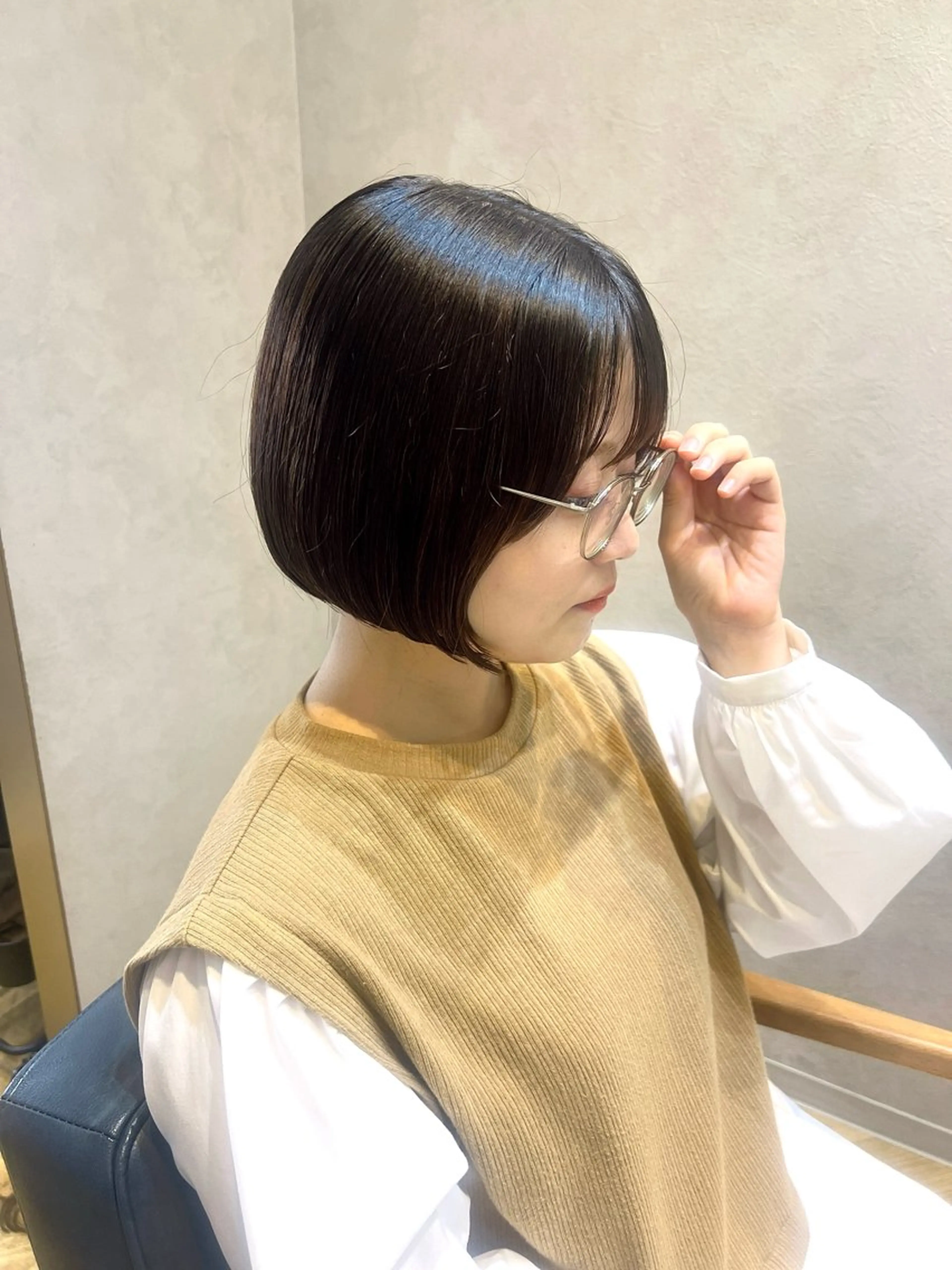 ミディアム カット ヘアカラー トリートメント 濱野 梨奈のヘアスタイル