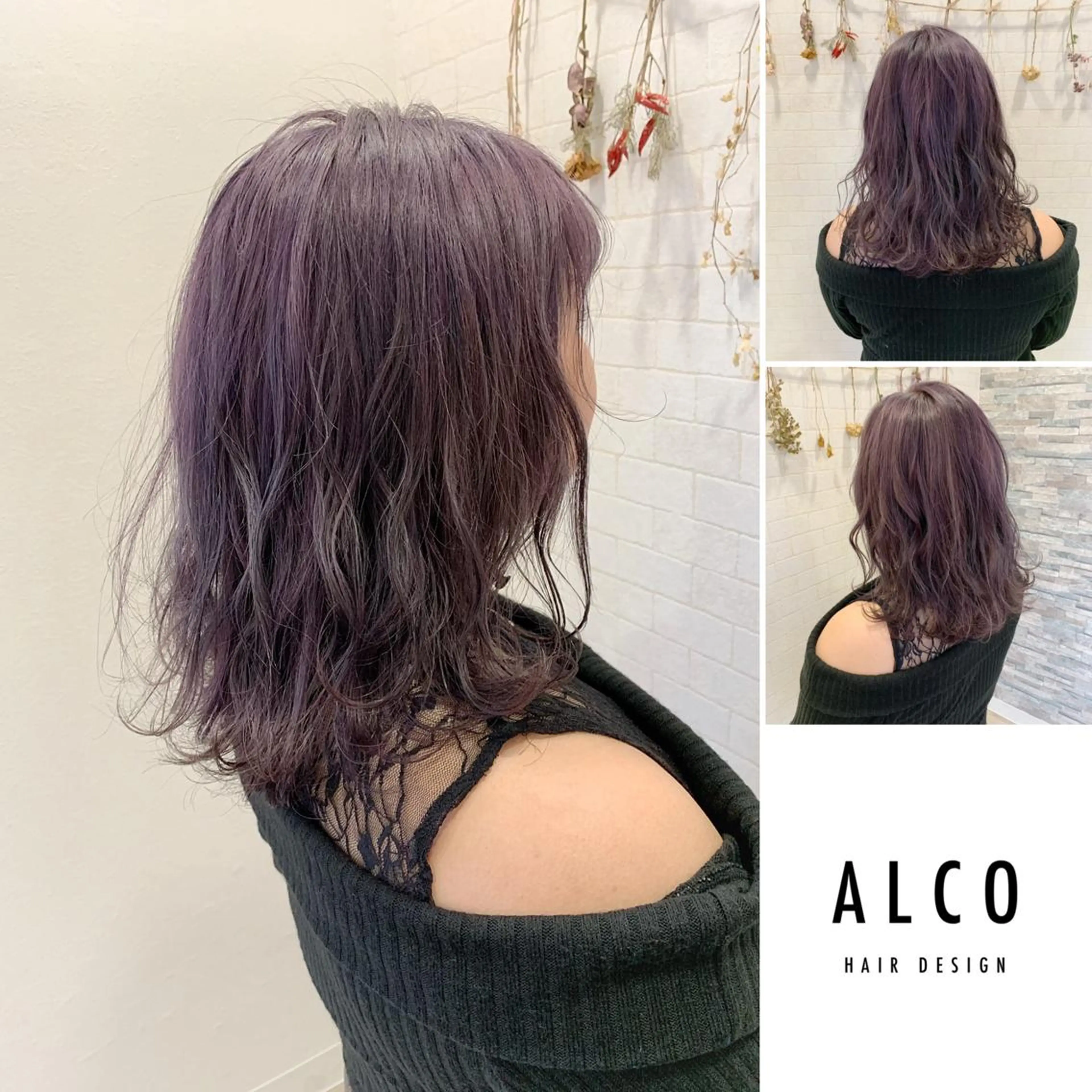 ミディアム カラー カット ヘアカラー トリートメント ワタイショウタ 髪質改善✨アイブロウのヘアスタイル