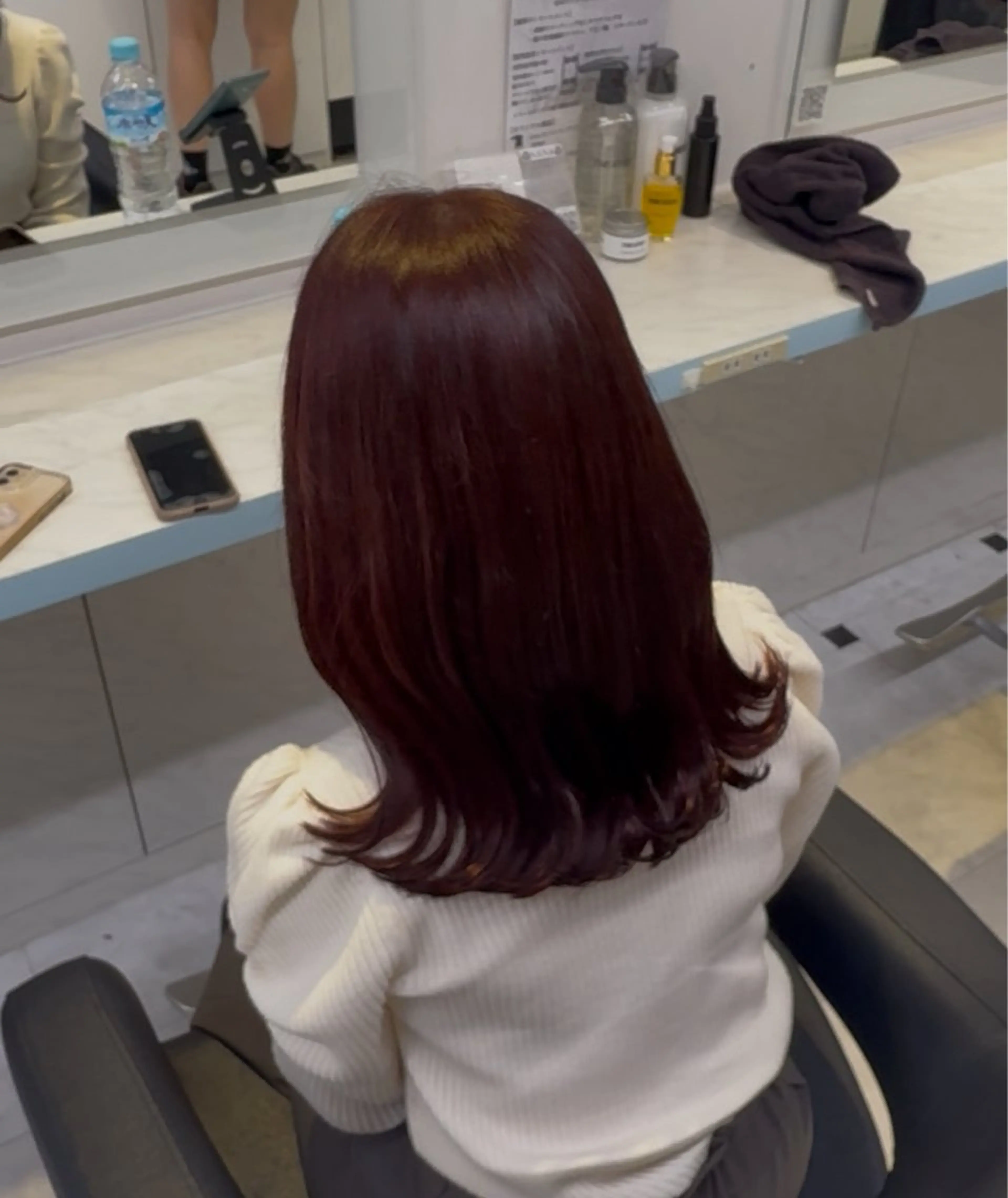 ミディアム カラー ヘアカラー トリートメント ブリーチなし🍒中韓 /暖色系🍒のヘアスタイル