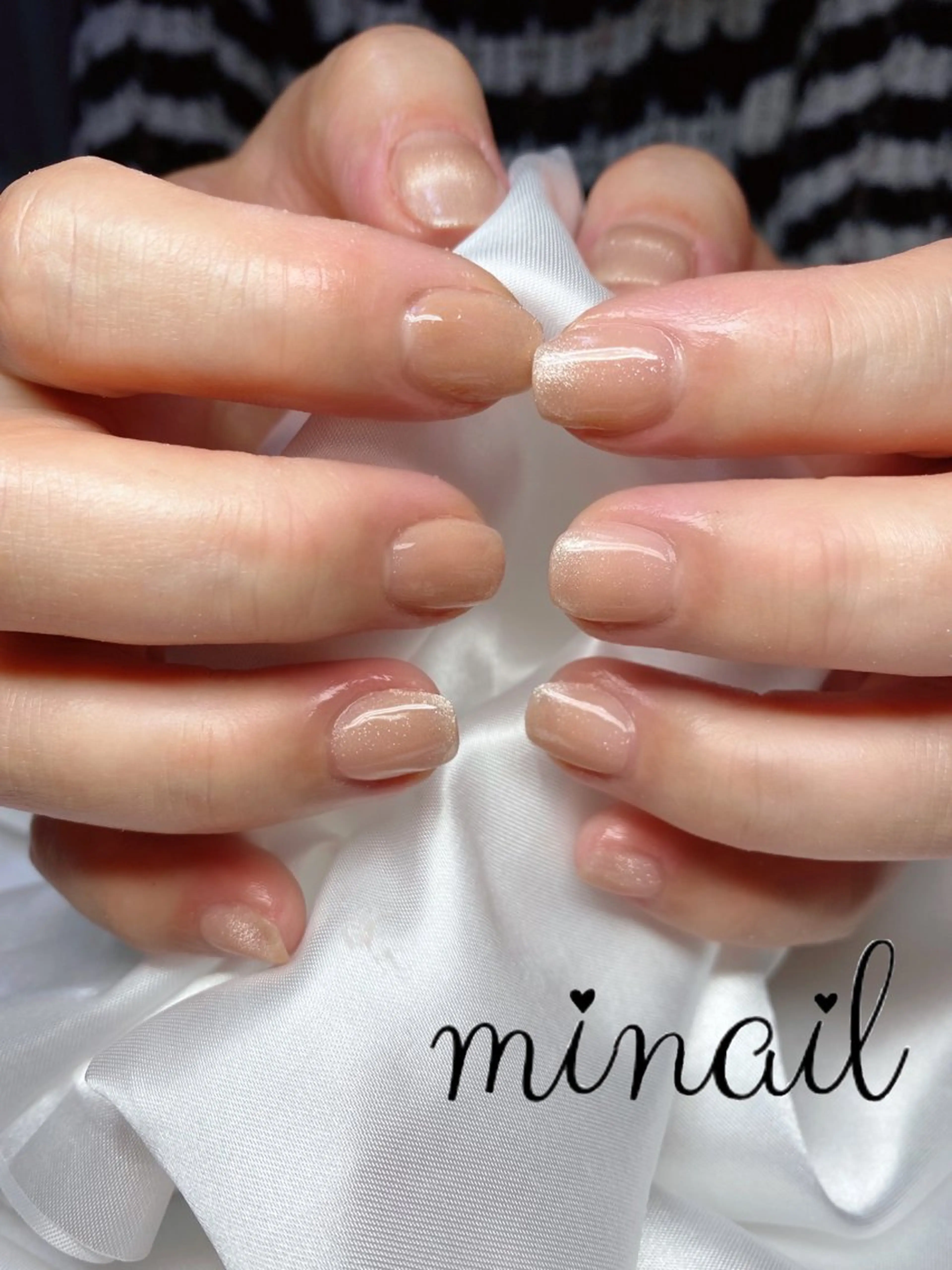 ネイル フレンチネイル ジェルネイル ラメ(グリッター) マグネットネイル マグネットフレンチ Cocorium_ sasakiのネイルデザイン