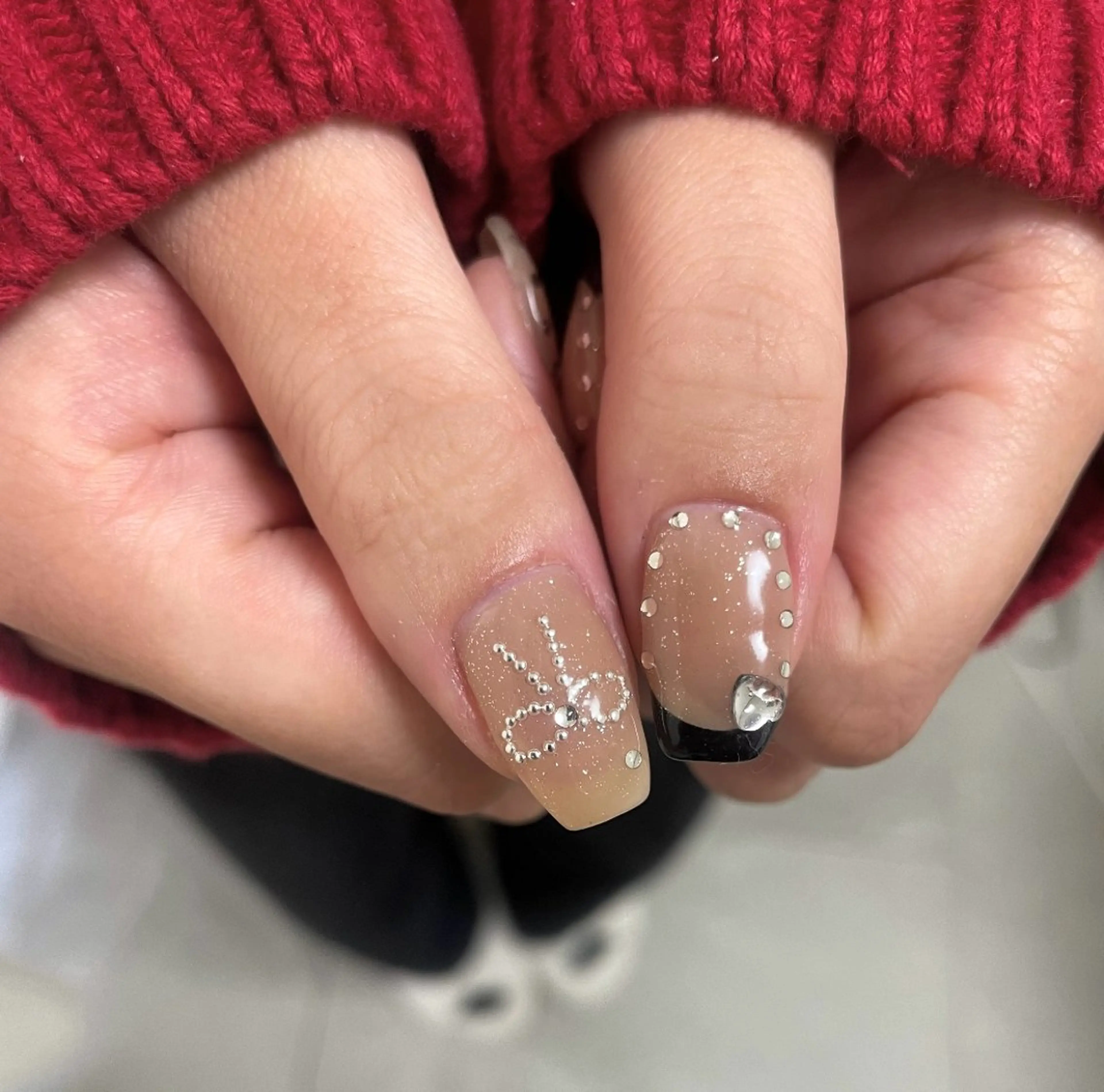 ネイル アートネイル フレンチネイル ハート 韓国ネイル リボン フットネイル m.nail salonのネイルデザイン