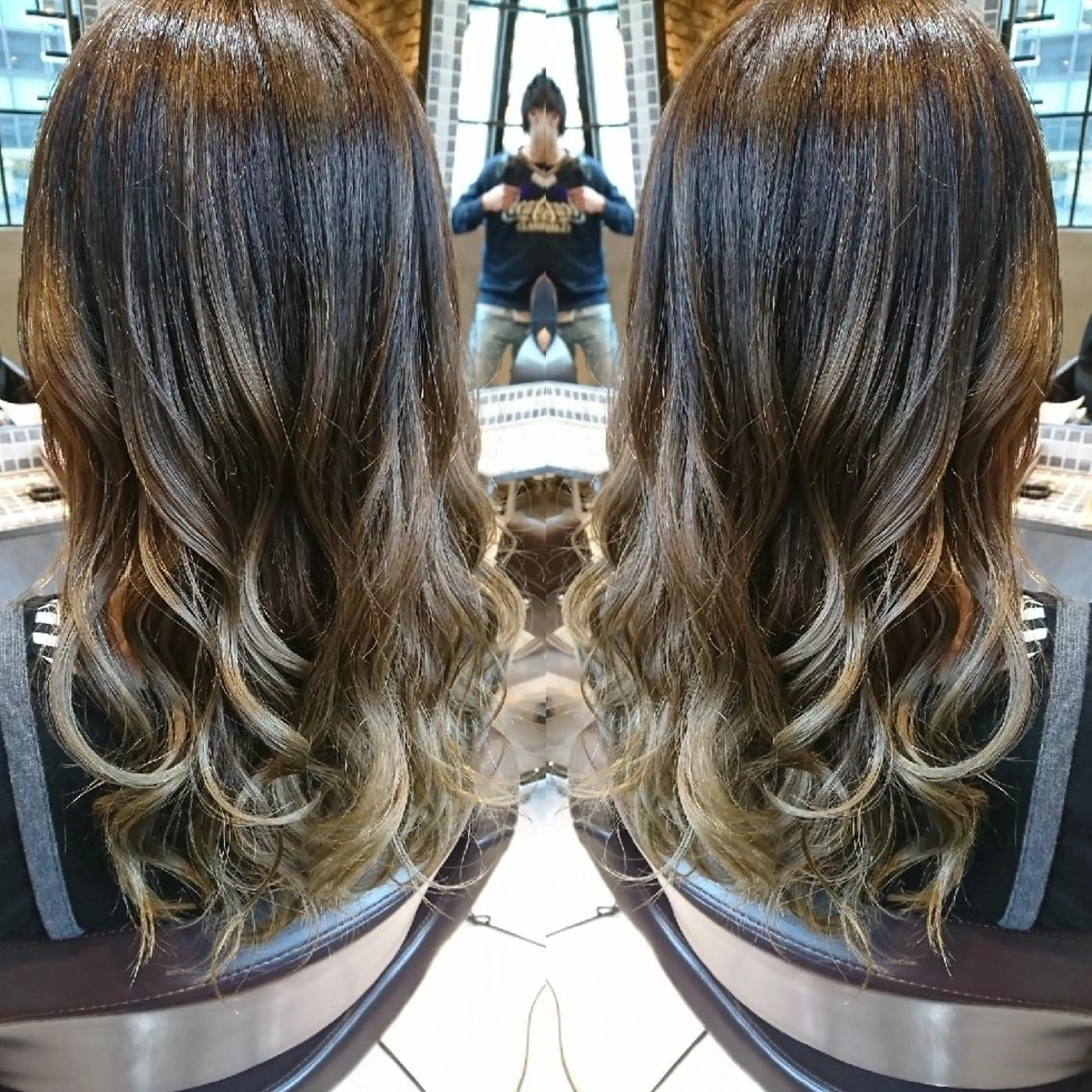 ロング カラー グレージュ カーキグレージュ youres センター南所属・今満 精二のヘアスタイル