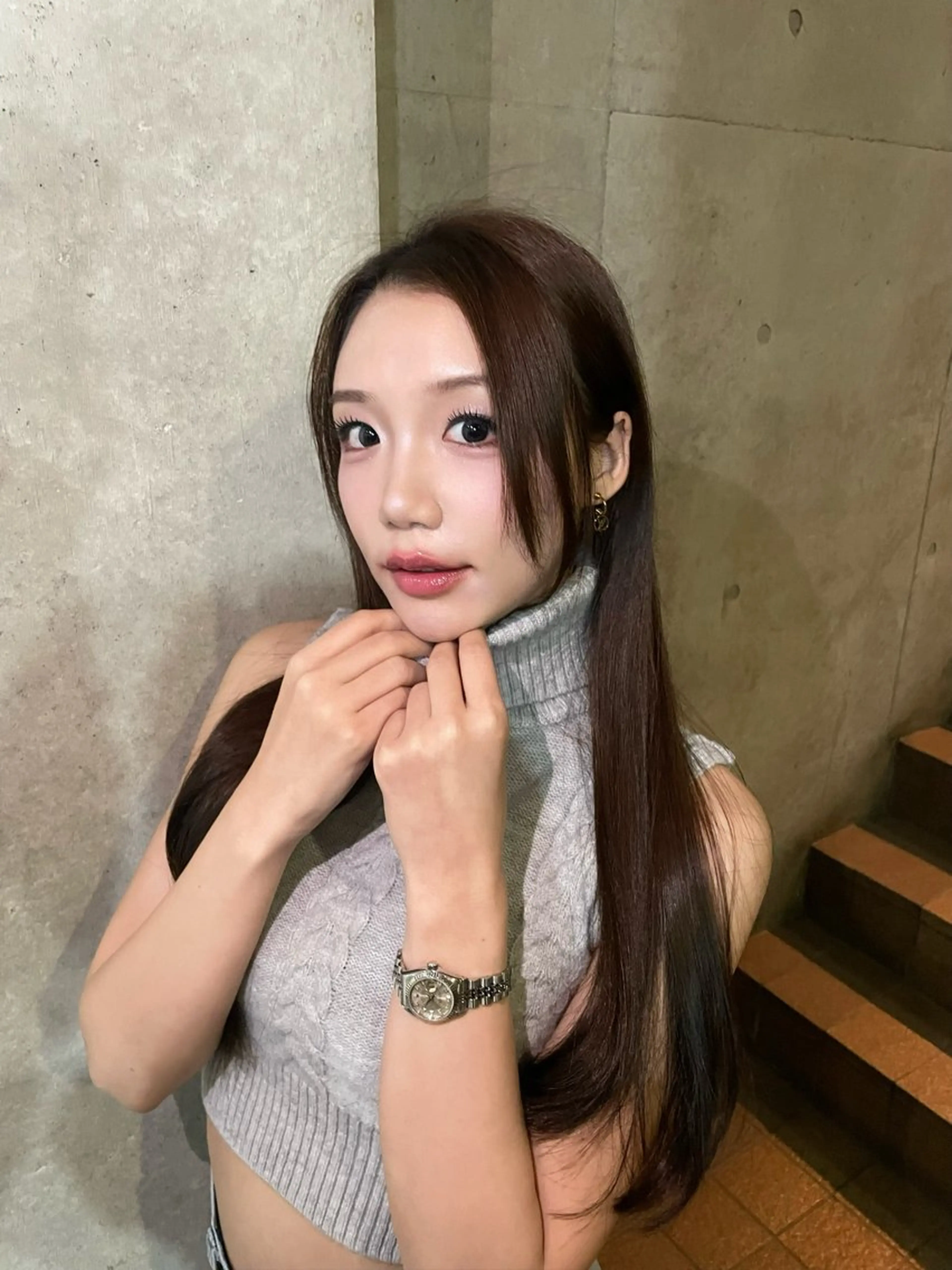 セミロング カット ヘアカラー 梅田韓国ヘア kiara🩷彡のヘアスタイル