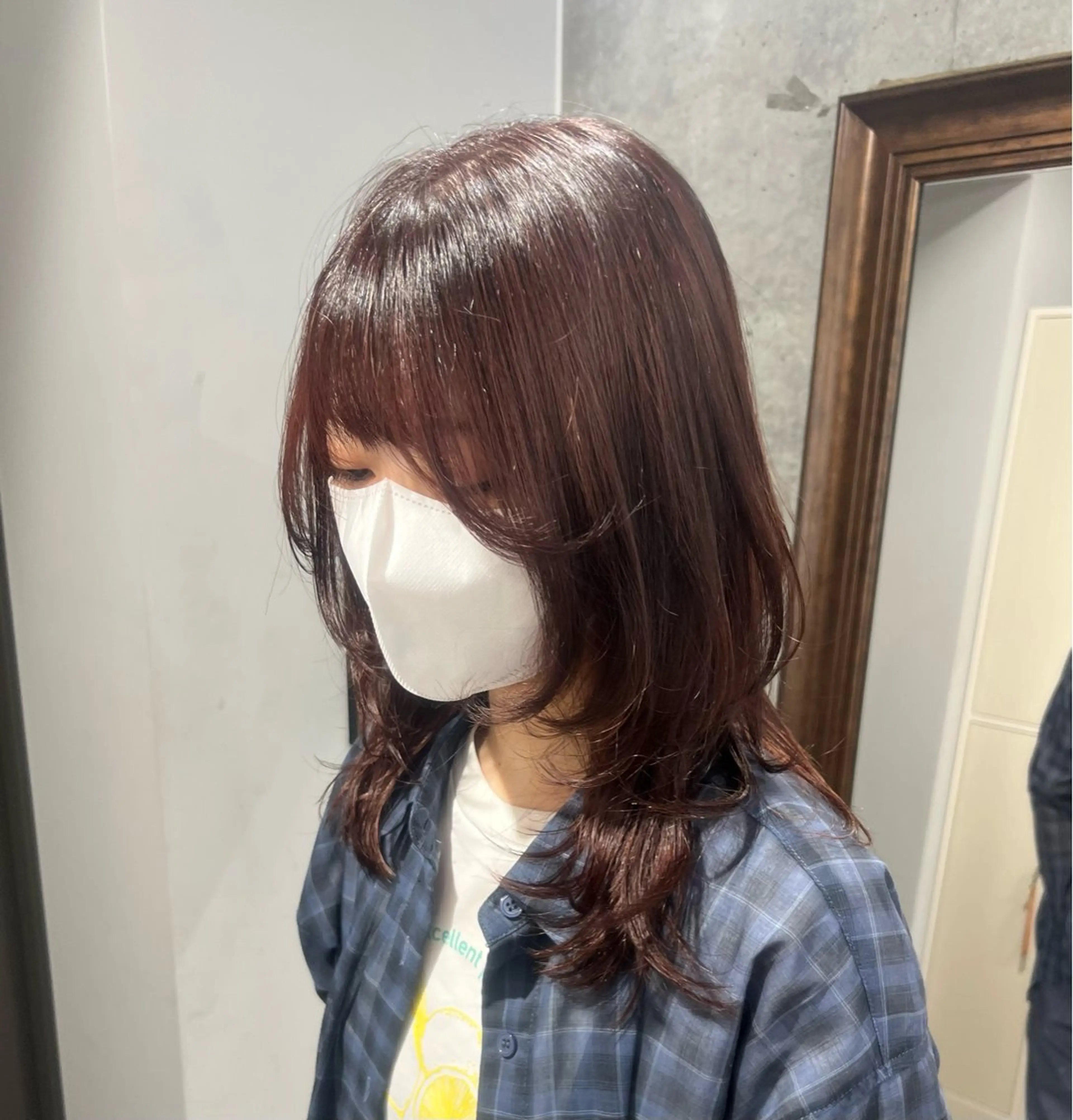 ミディアム レイヤーカット カット ヘアカラー トリートメント 透明感カラー/ベージ ュ/HIKARU🌿のヘアスタイル