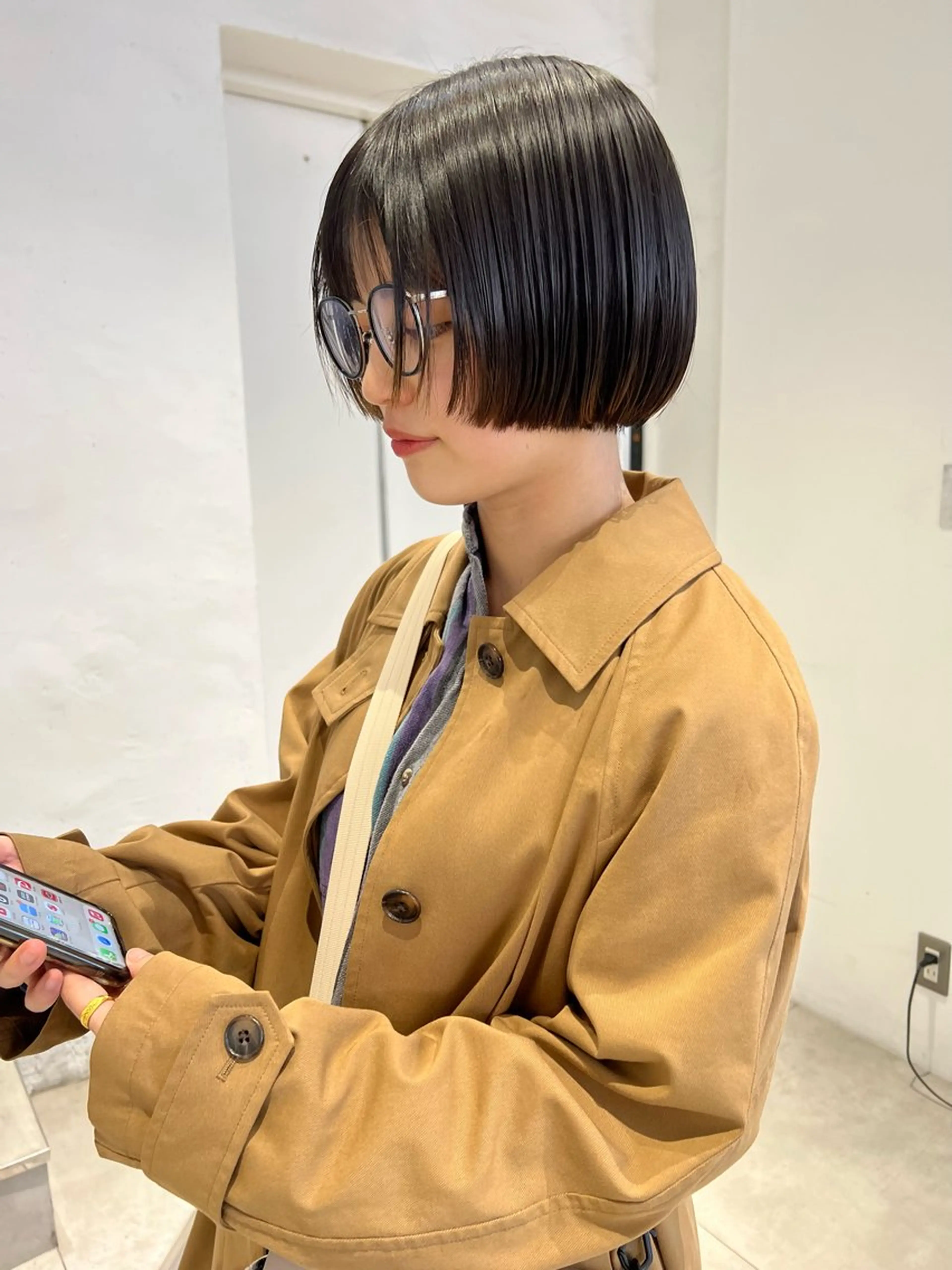 ショート 顔周りカット/透明感 カラー✂️MEIのヘアスタイル