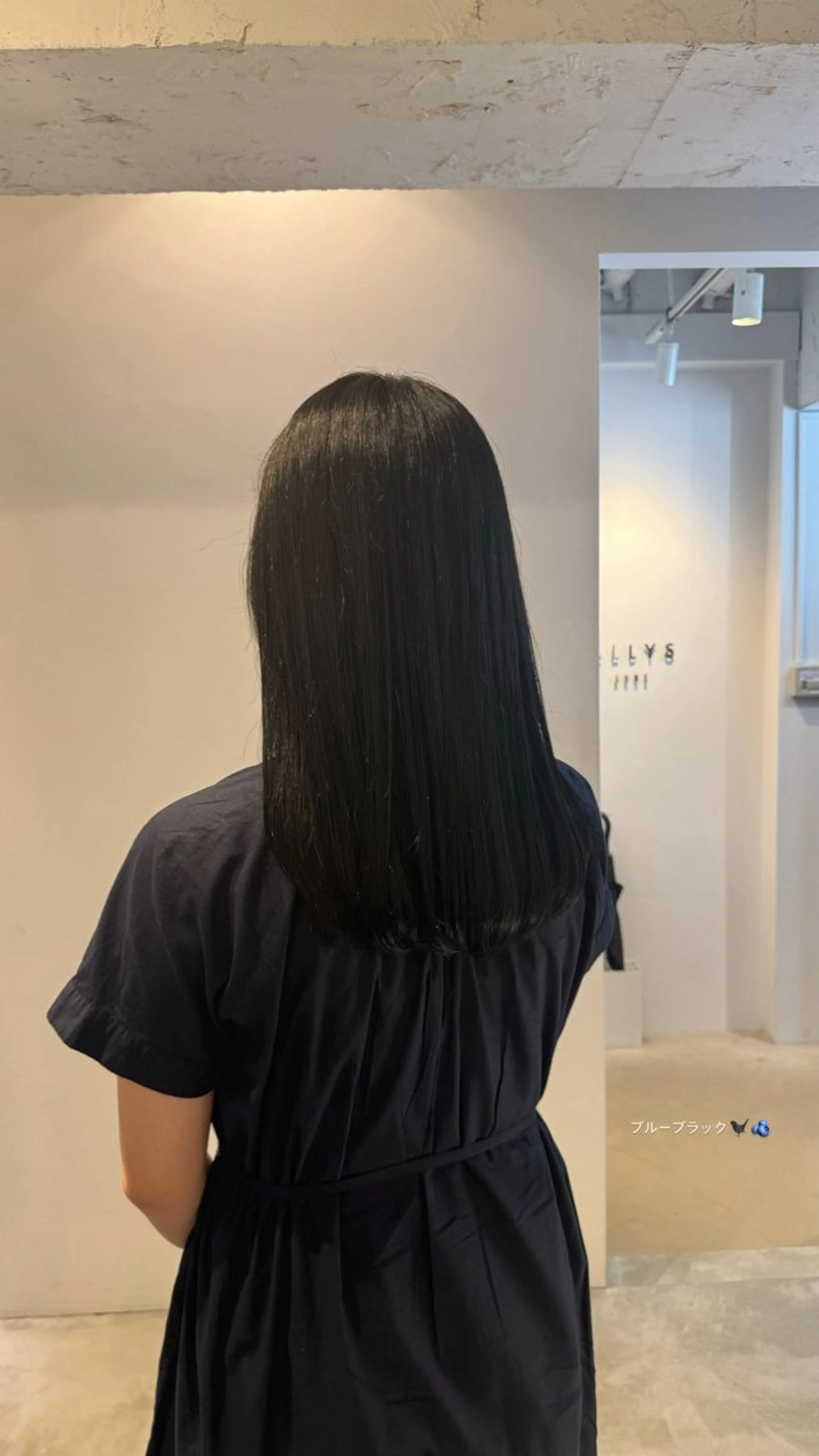 セミロング カラー 黒髪 ブルーカラー ブルーブラック 透明感ナチュラル🪞 hanaのヘアスタイル