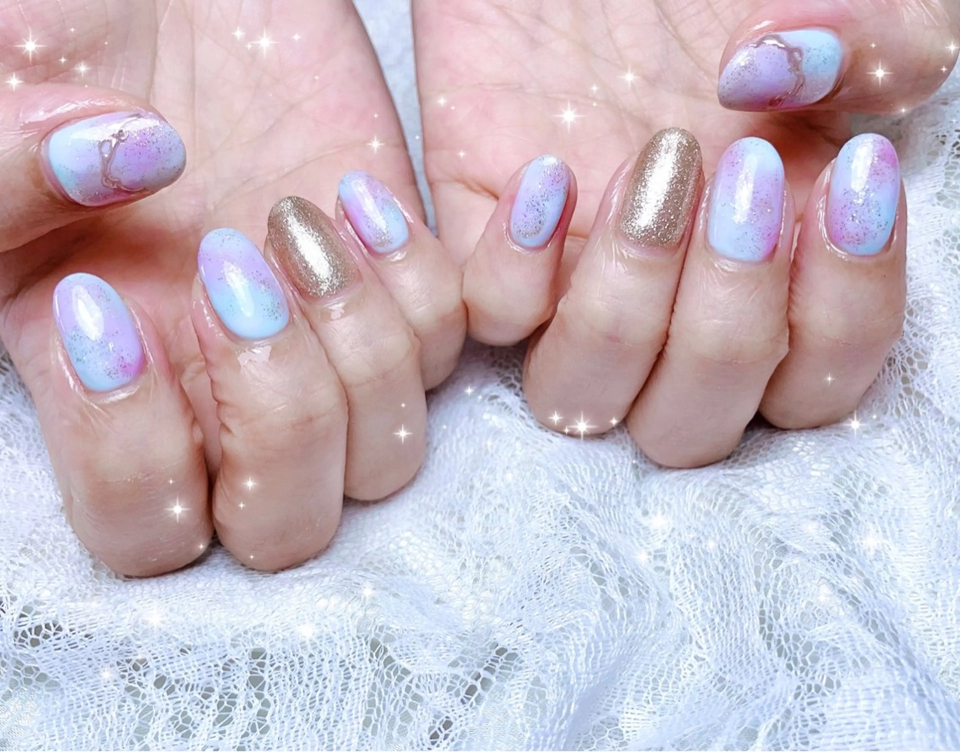 ネイル ミラーネイル ニュアンスネイル ハンドネイル FLARE NAIL フレアネイルのネイルデザイン