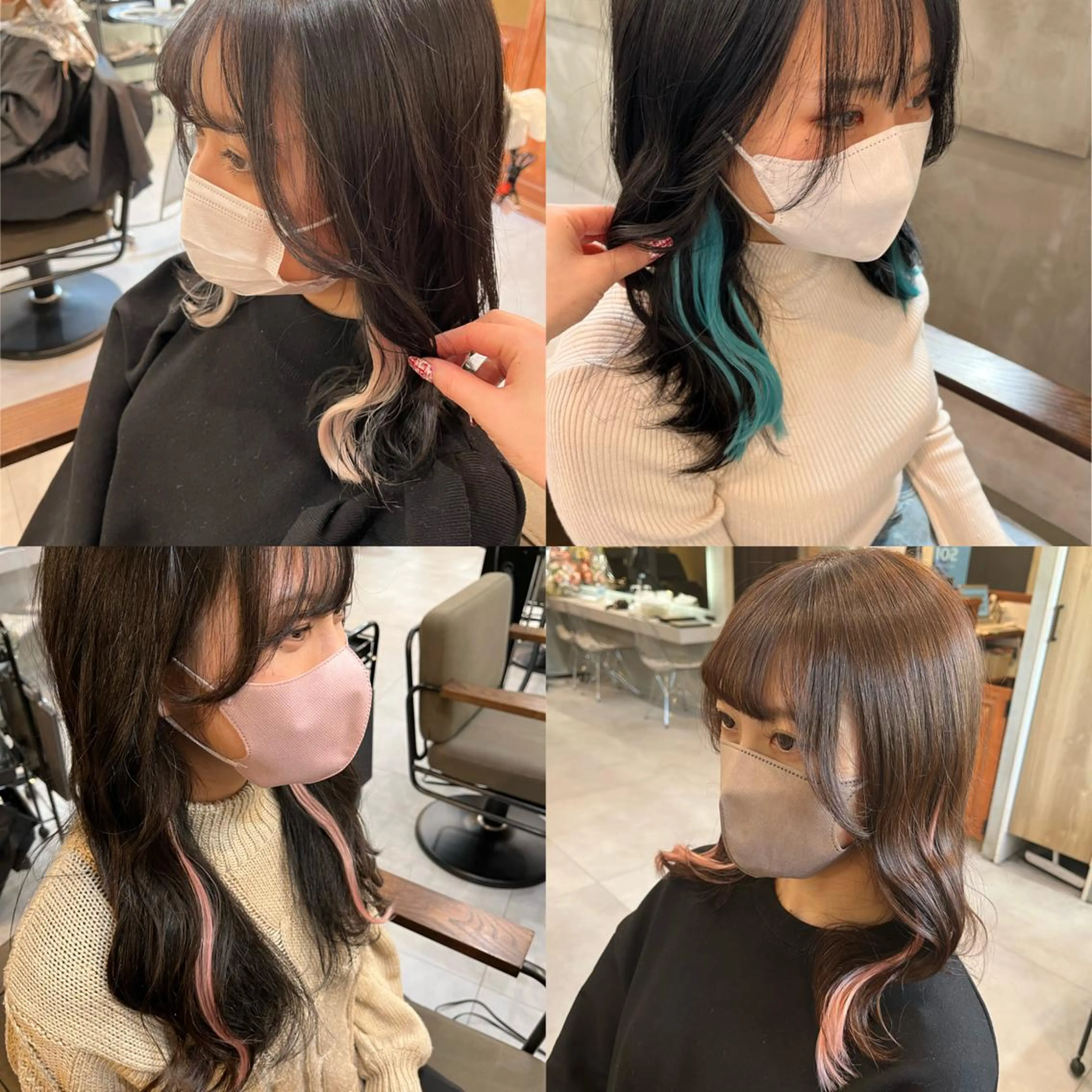 セミロング カラー ヘアアレンジ シールエクステ エクステ RIYA❤︎ Aujuaソムリエのヘアスタイル