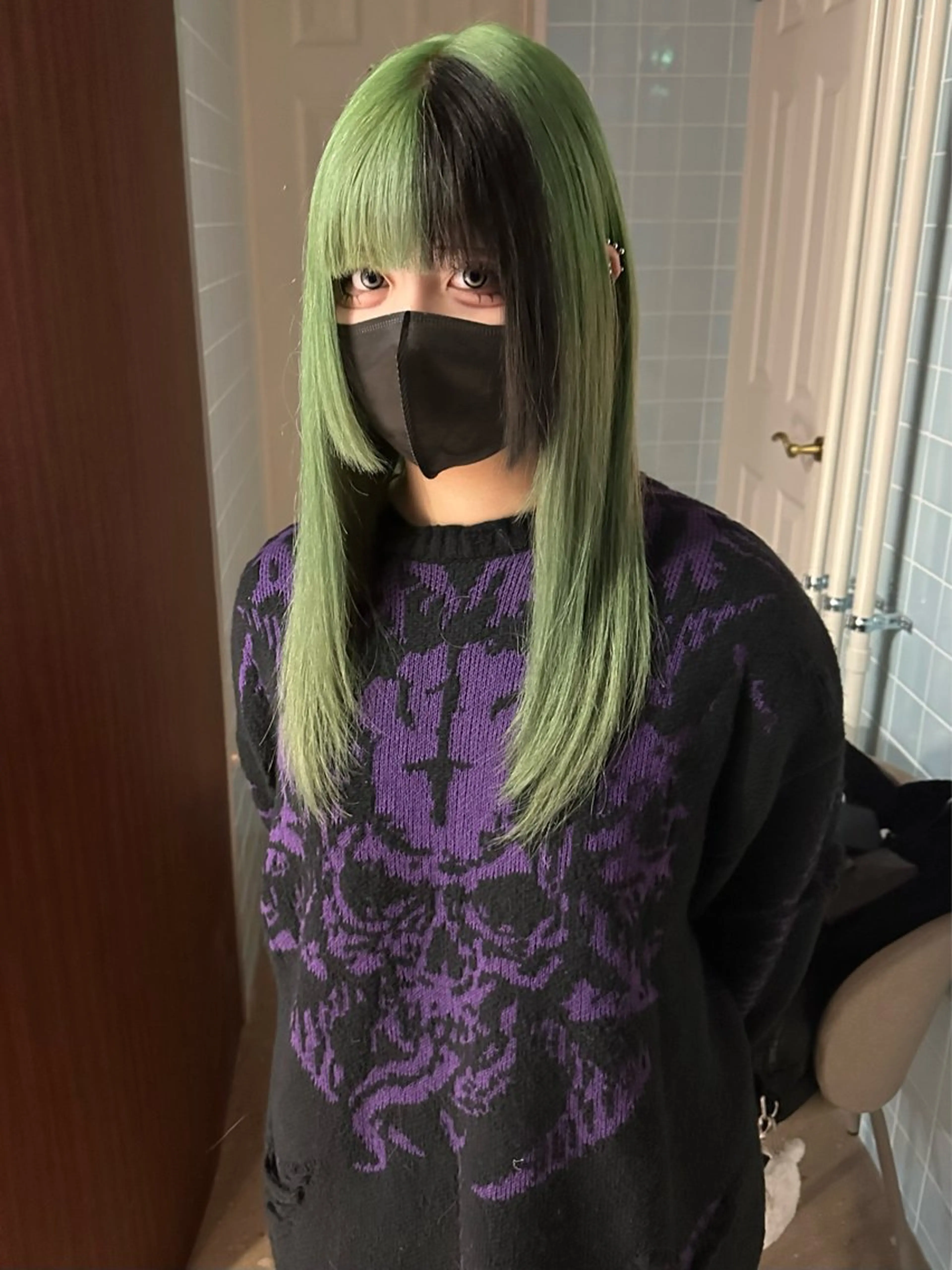 セミロング カラー ブリーチ デザインカラー ハイトーンカラー ヘアカラー ウルフ/レイヤー/ 渋谷🔮Yudaiのヘアスタイル