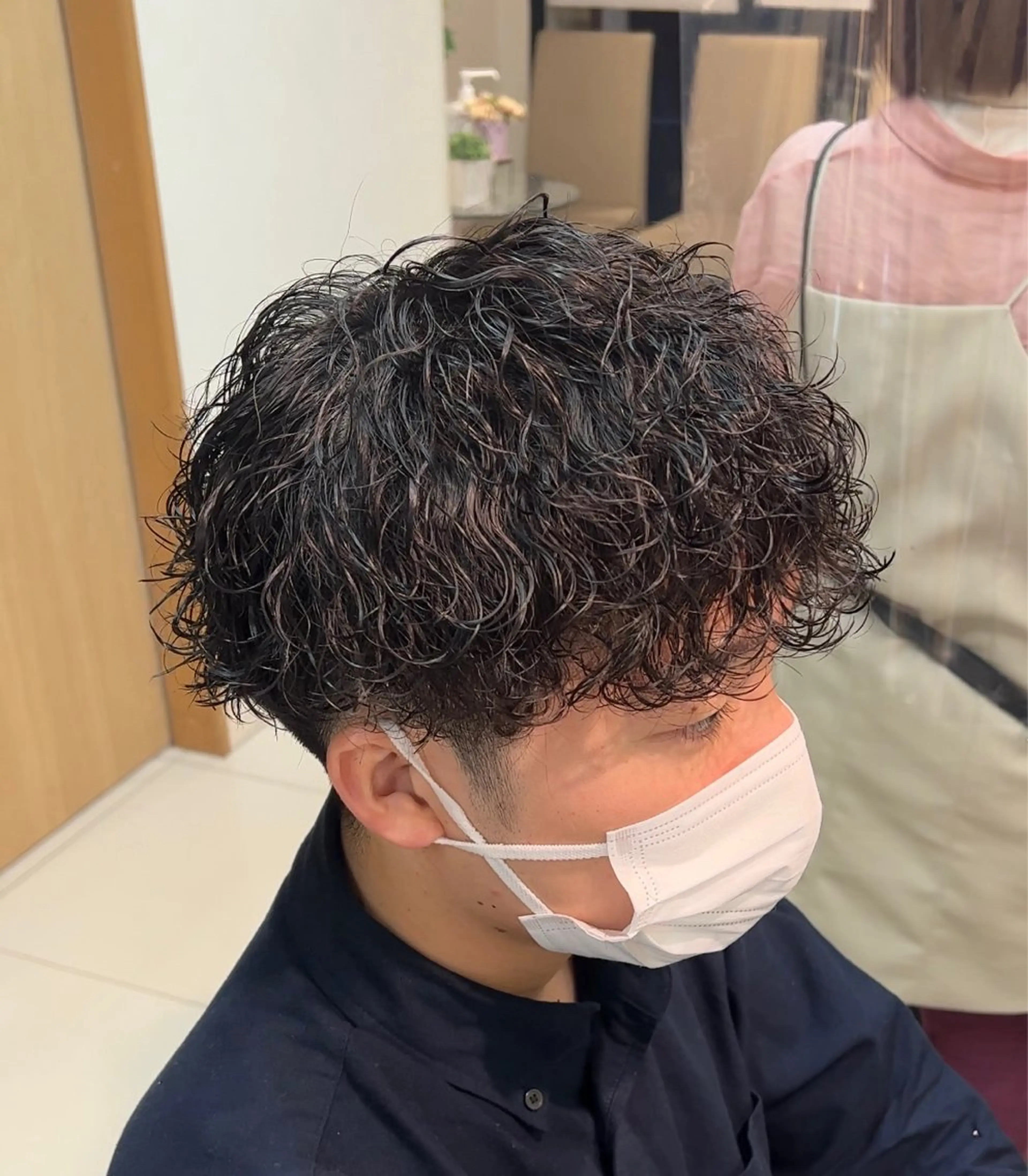 パーマ メンズ カット パーマ 透明感カラー/ ダブルカラー /ソラのヘアスタイル