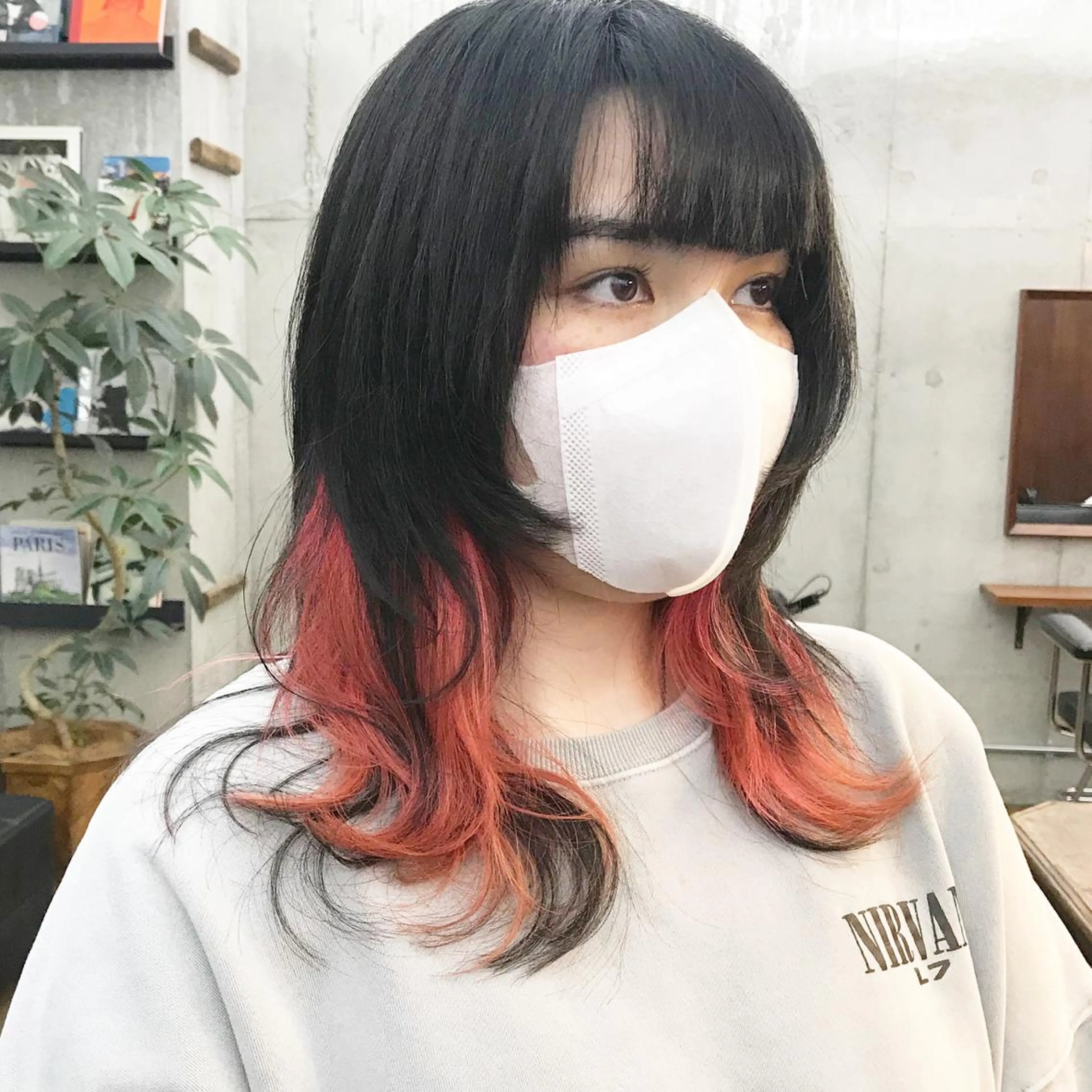 ミディアム カラー ミストバング ブリーチ ケアブリーチ イルミナカラー インナーカラー カット ヘアカラー トリートメント ヘアセット ✂︎ウルフ・ショート ✂︎MIKUNIのヘアスタイル