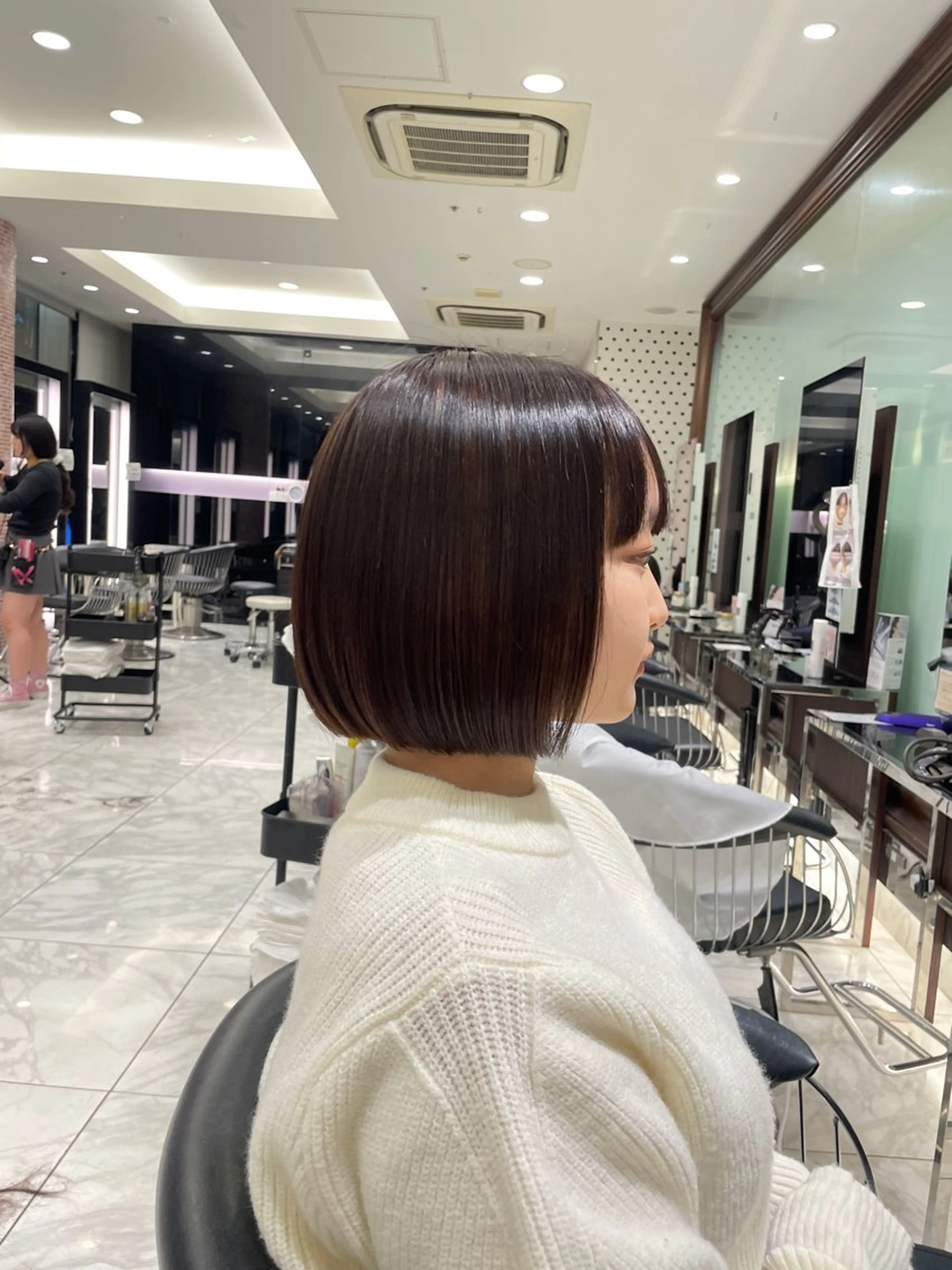 ショート 切りっぱなしボブ ボブ トリートメント mixパーマ/暖色 カラー/ひかるのヘアスタイル