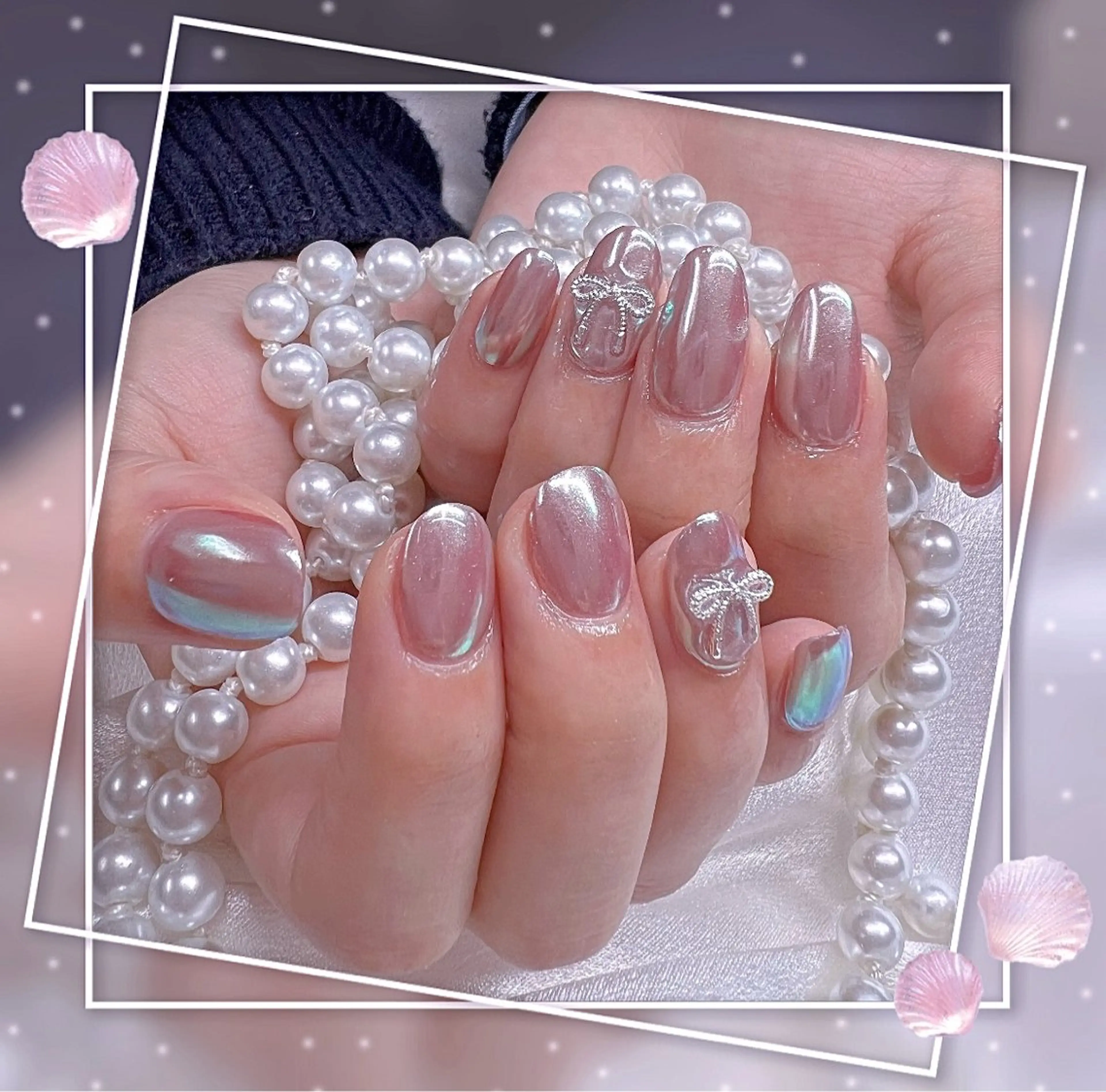 ネイル グラデーション キラキラネイル 韓国ネイル マグネットネイル ピンク ハンドネイル Chill Nailsalonのネイルデザイン