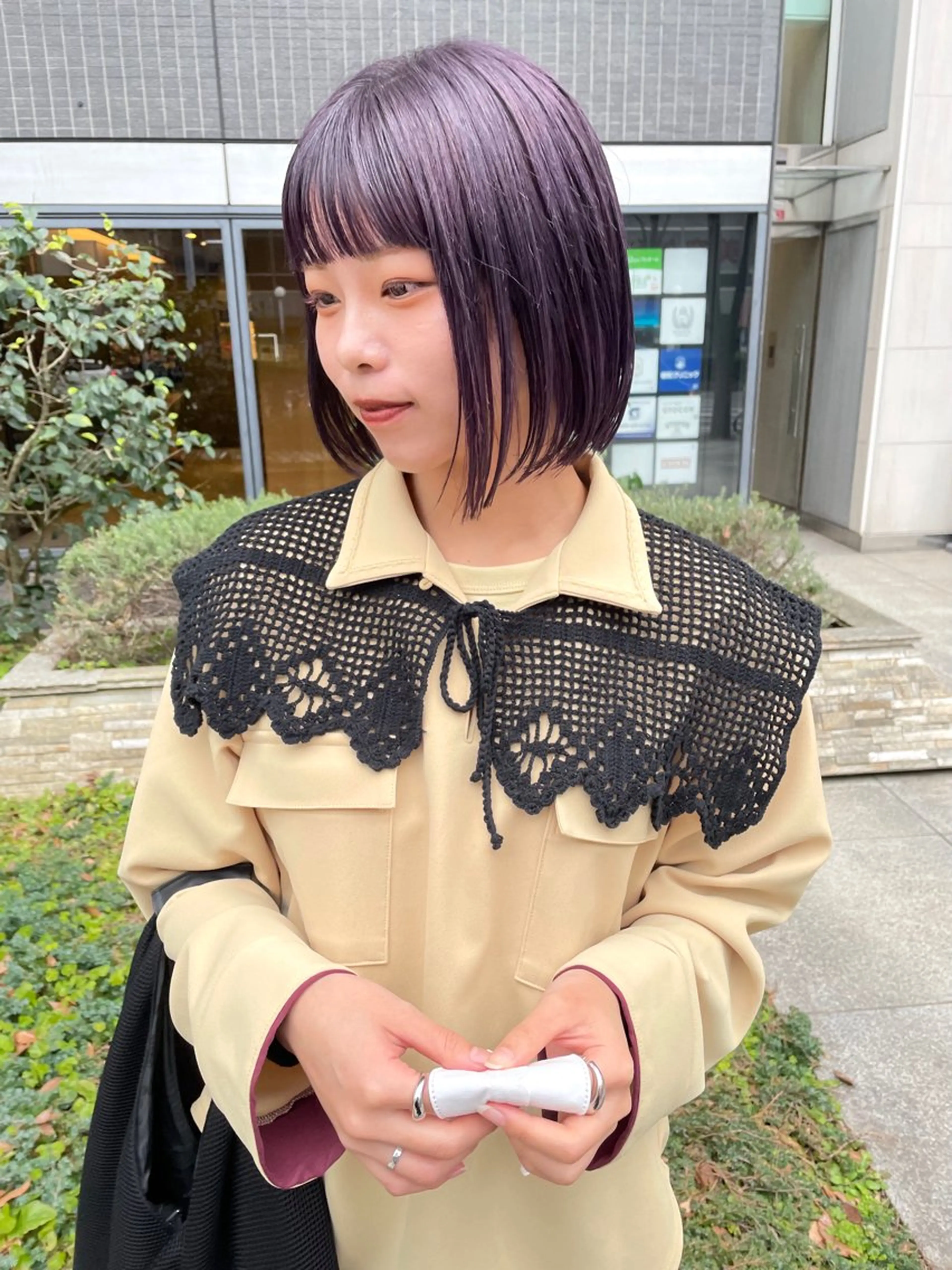 ミディアム カラー パーマ ヘアアレンジ メンズ グレージュ ラベンダーカラー ラベンダーグレージュ ラベンダーグレー カット ヘアカラー トリートメント tatsumi/ボブ ウルフ/レイヤーのヘアスタイル