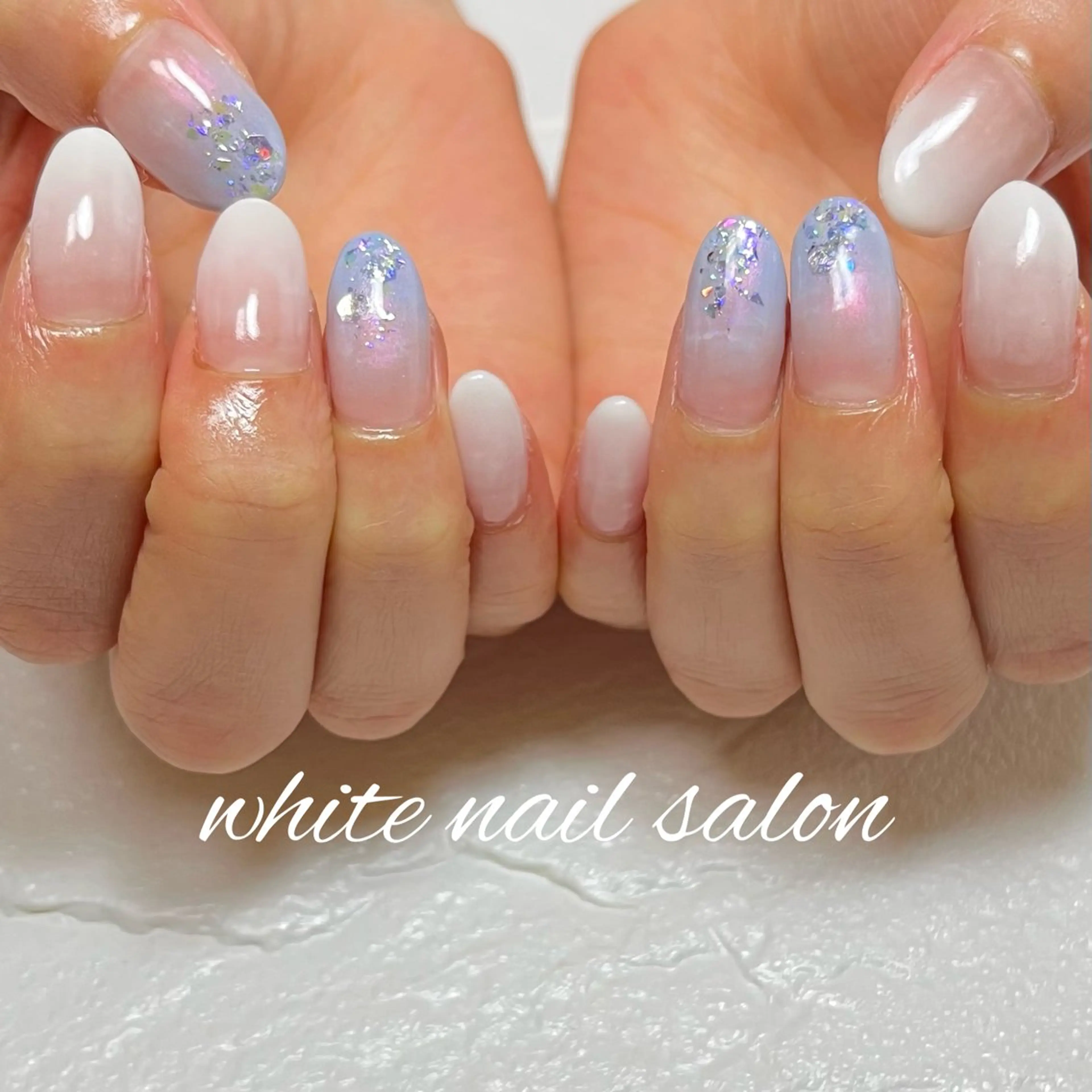 ネイル フットネイル ジェルネイル ハードジェル ラメ(グリッター) 持ち込み ハンドネイル white nail salonのネイルデザイン