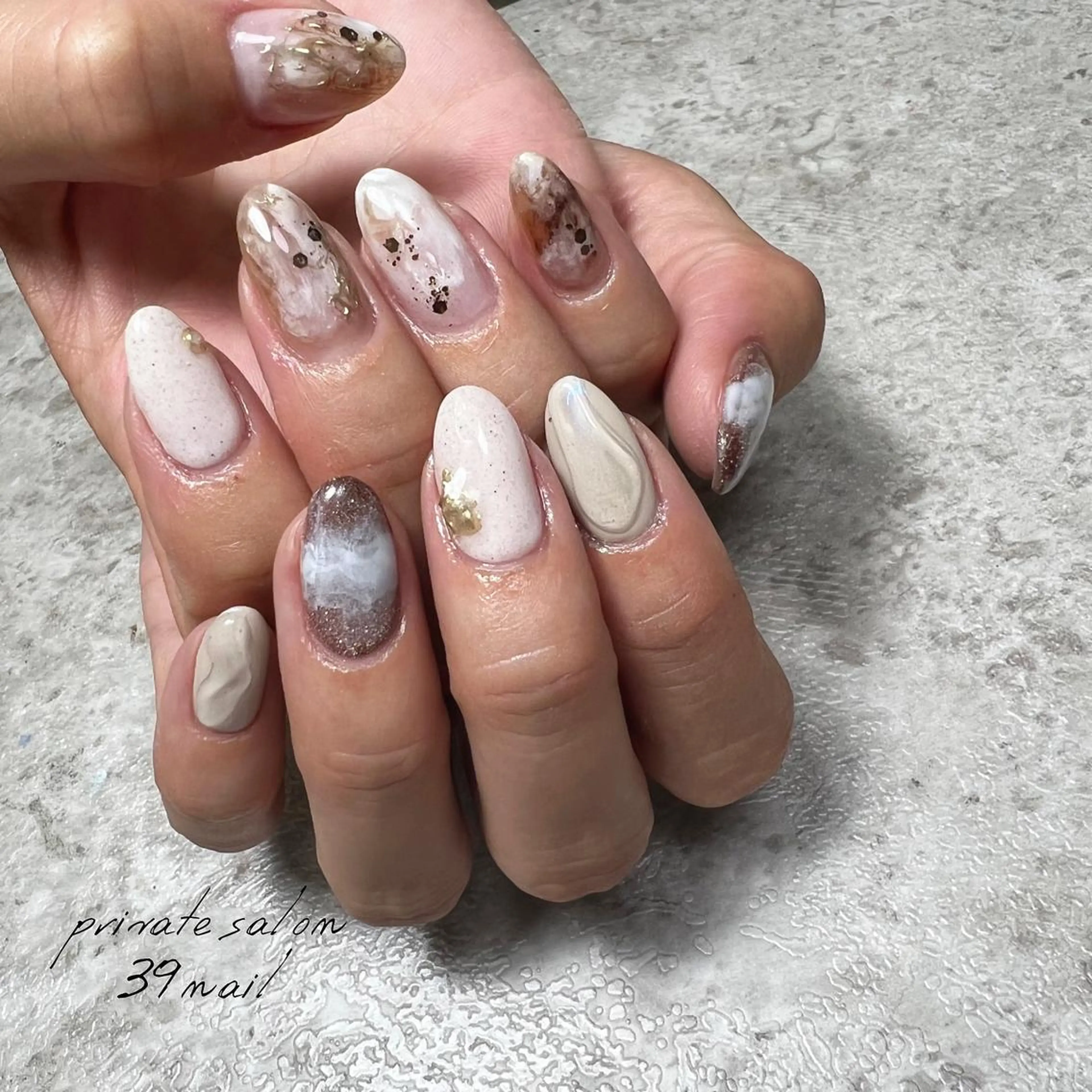 ミディアム ネイル ハンドネイル 京橋 【39nail】のネイルデザイン