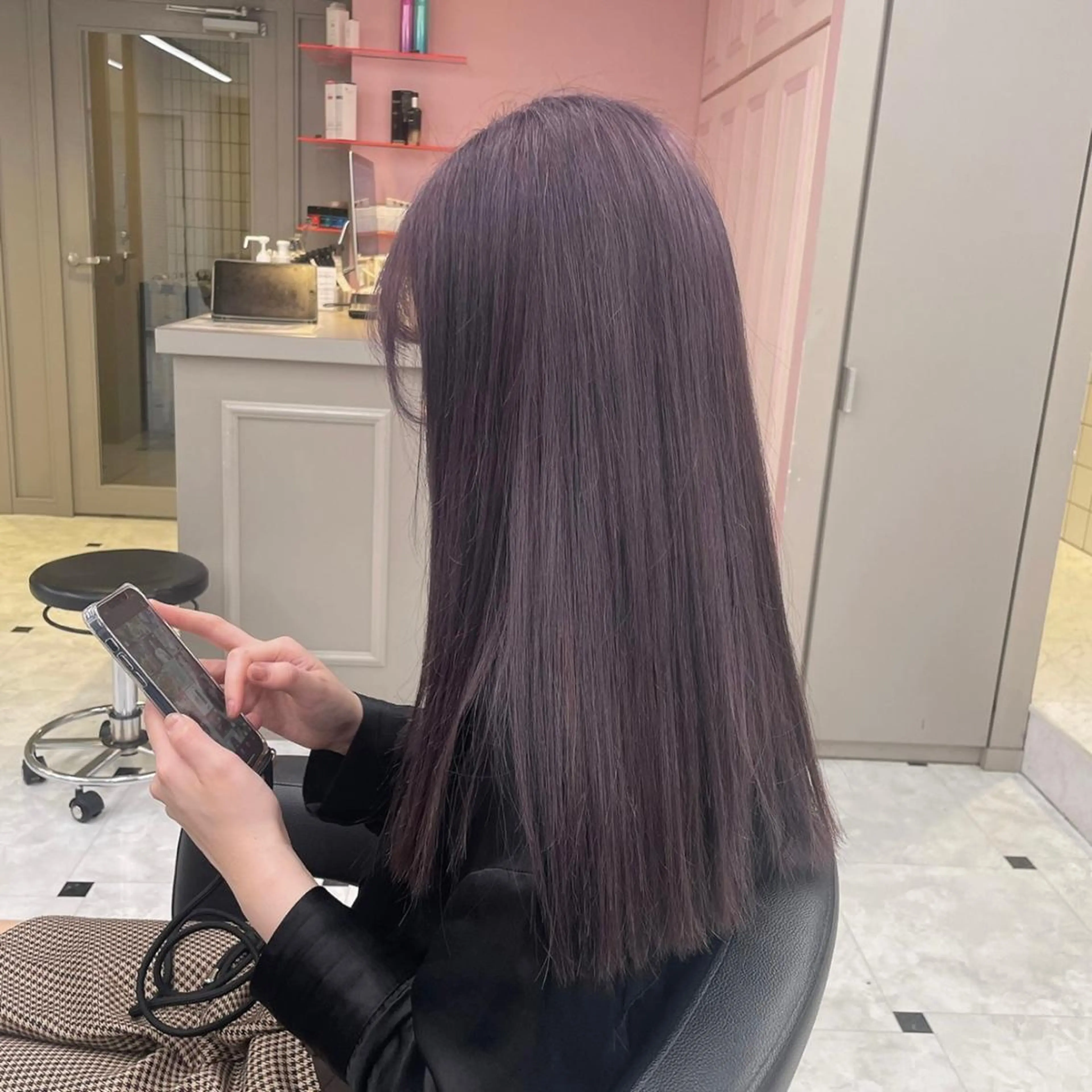 ロング カット ヘアカラー トリートメント ヘッドスパ ヘアセット 透明感ラベンダー💗 SHOのヘアスタイル