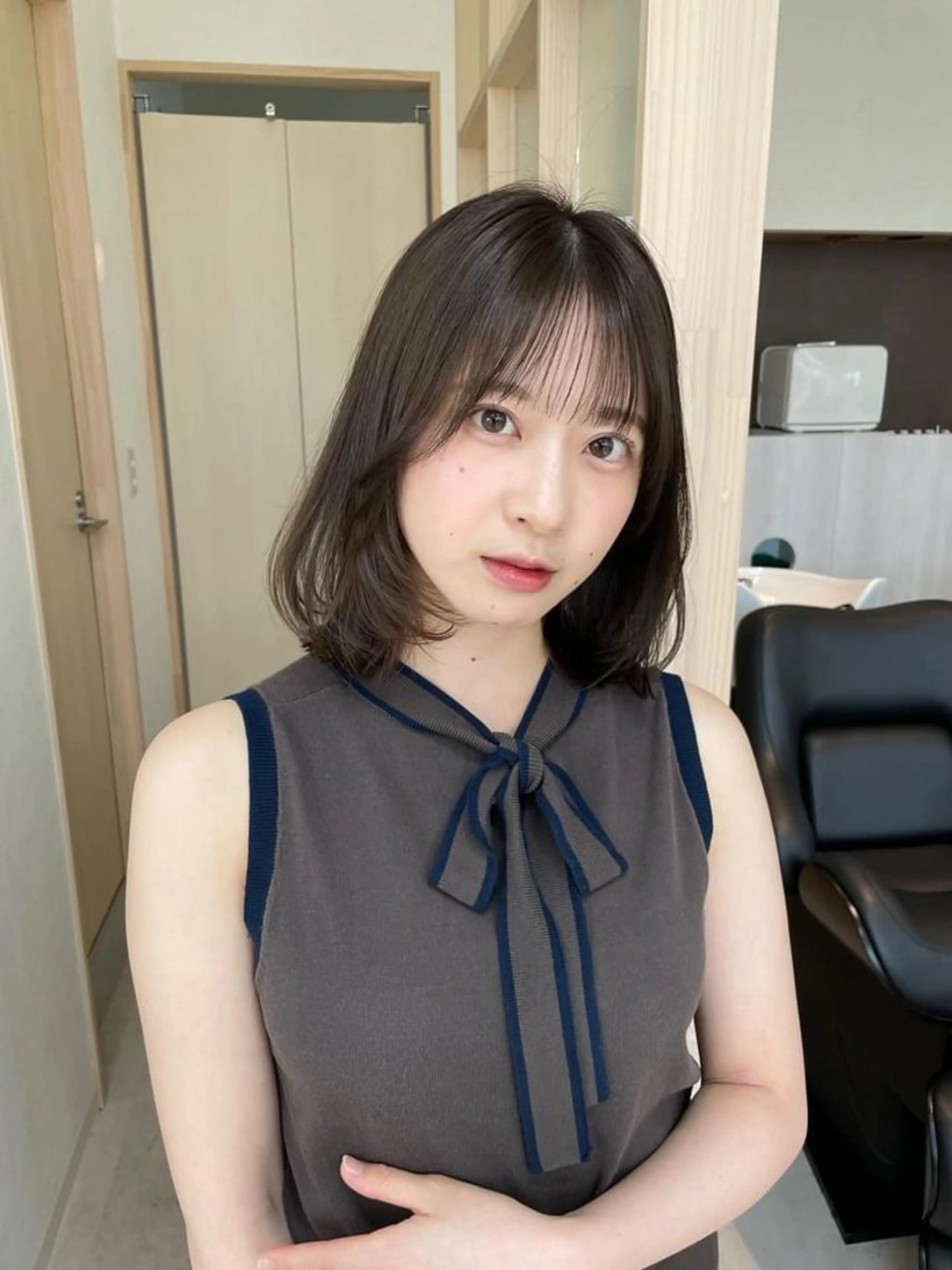 ミディアム カラー ヘアカラー 森山 真衣香のヘアスタイル