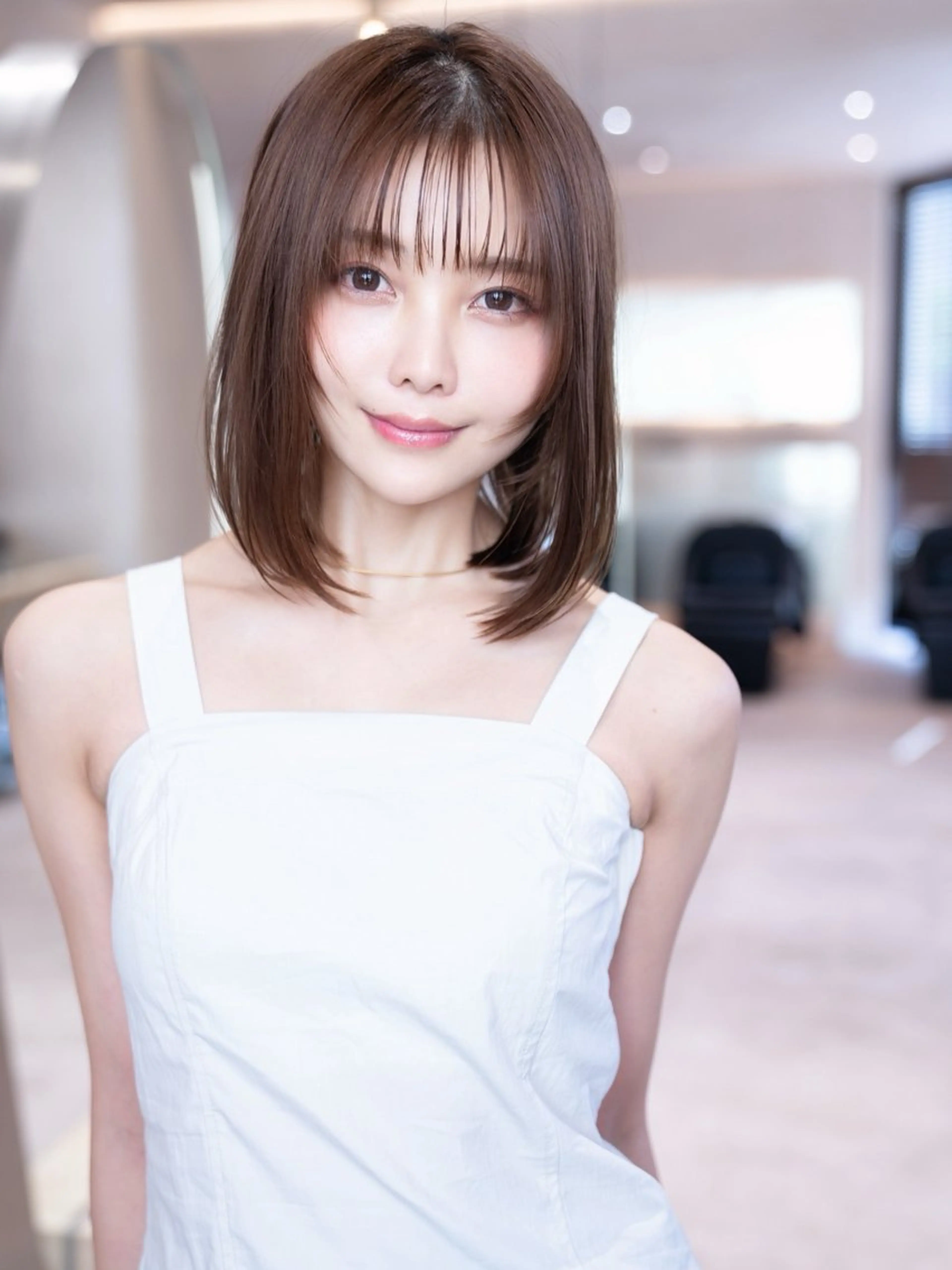 ミディアム カラー カット ヘアカラー トリートメント 渋谷/レイヤーボブ・ 韓国ボブ特化/楓のヘアスタイル