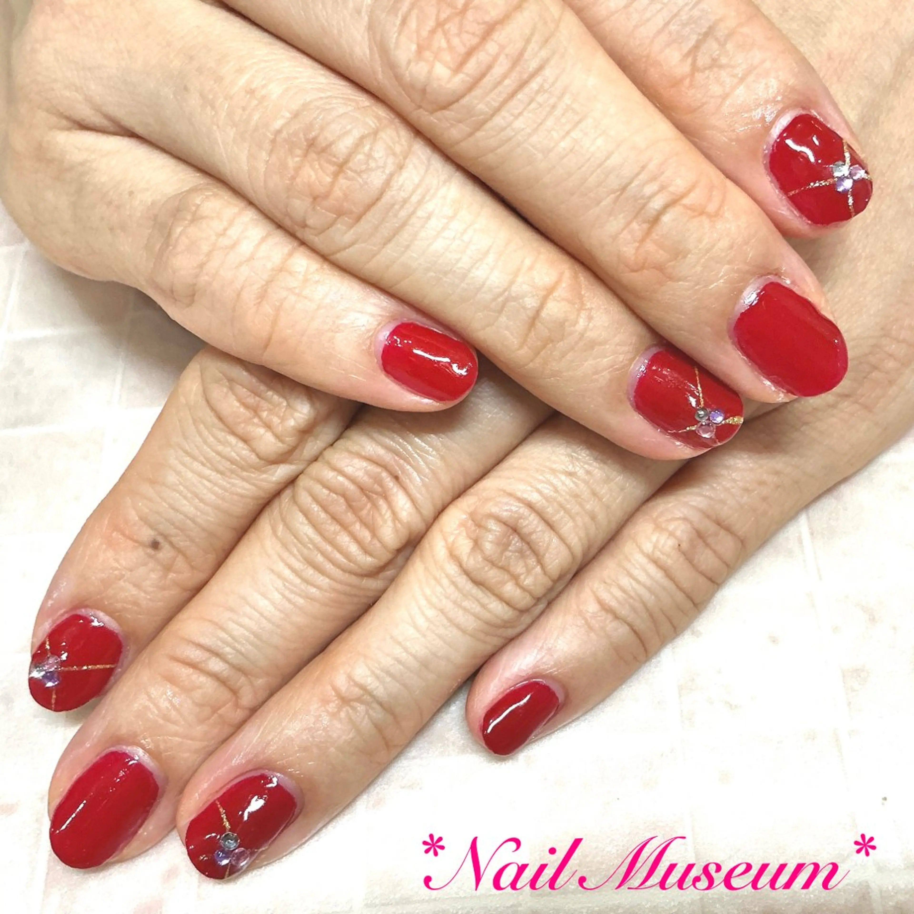 ネイル アートネイル ブルー ジェルネイル ゴールド ラメ(グリッター) ハンドネイル nailmuseum KAMATARIのネイルデザイン