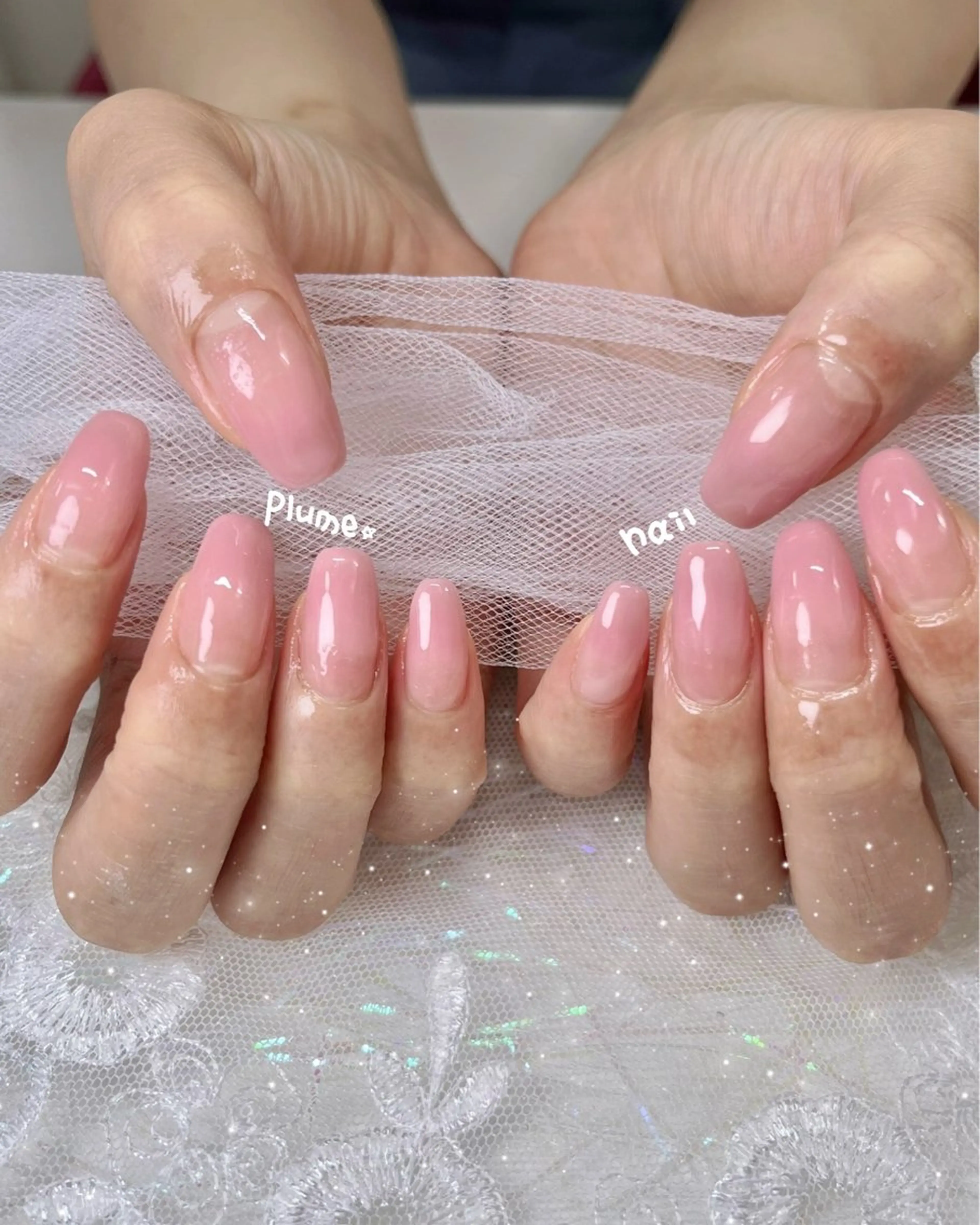 ネイル グラデーション オフィスネイル ピンク シンプルネイル ハンドネイル plume nail ☆韓国ネイルのネイルデザイン