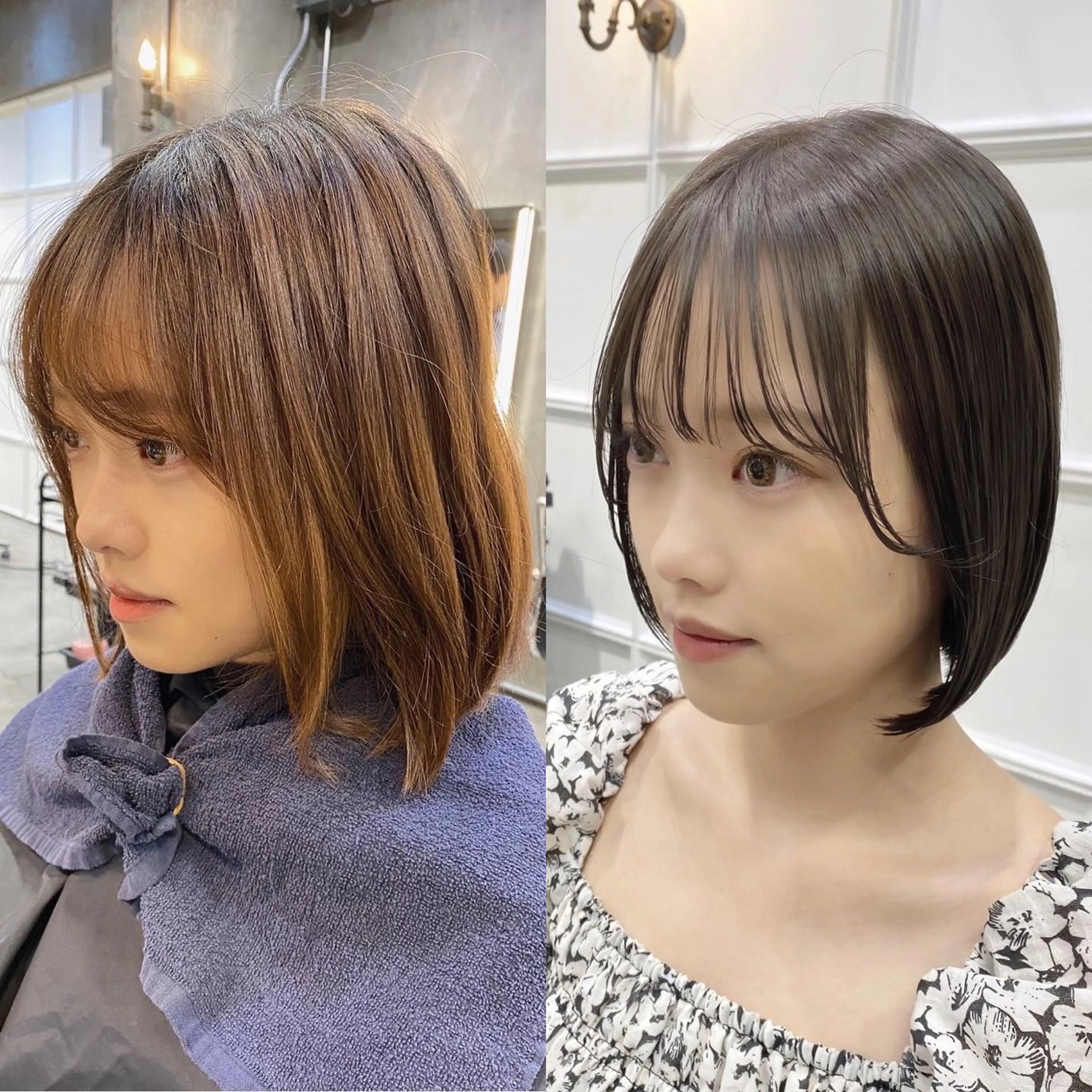 ショート カラー グレージュ ボブ ブリーチなしダブル カラー🧸🐺陽介のヘアスタイル