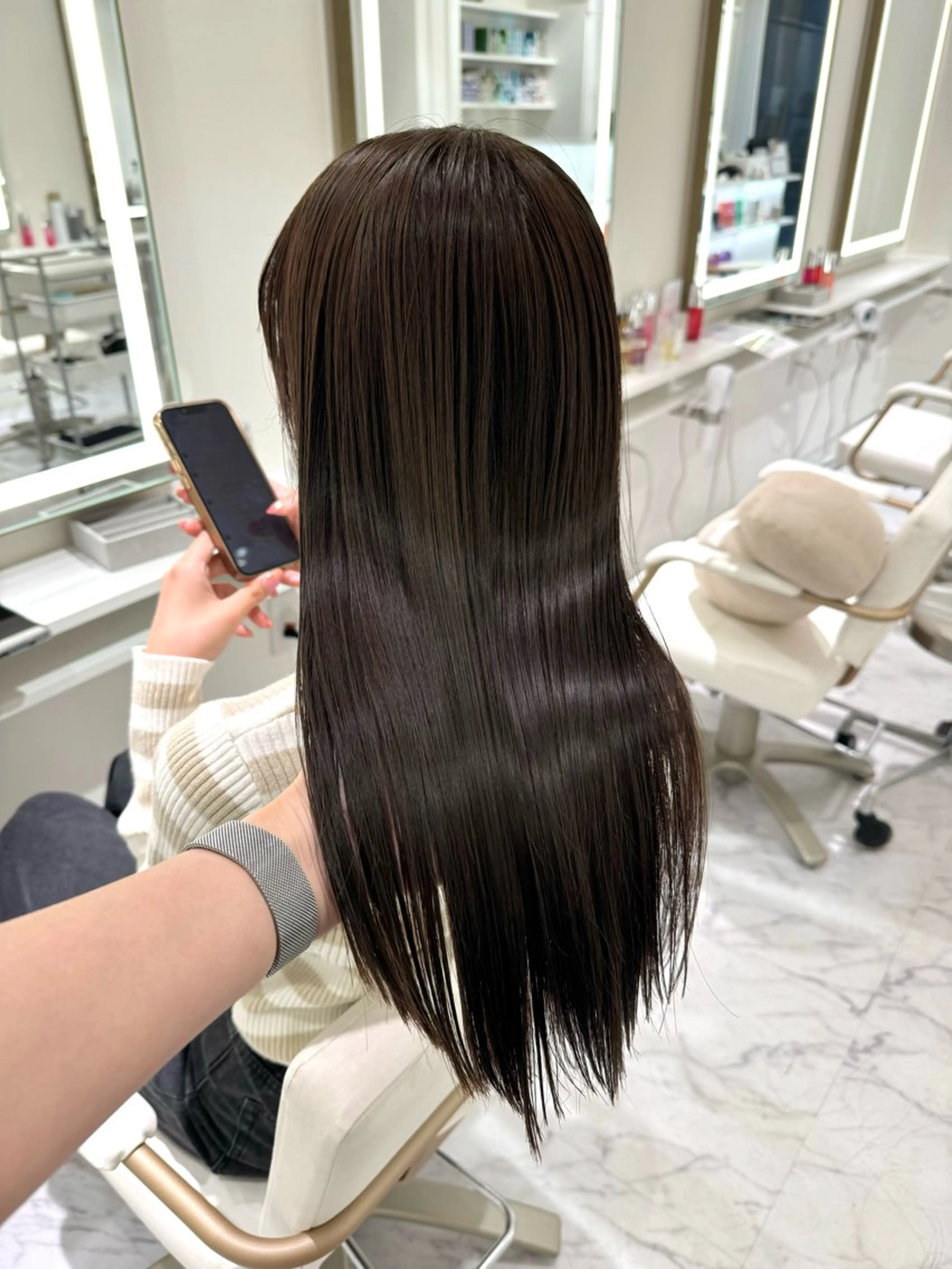 ロング カラー ヘアカラー トリートメント ParveMix🍀 藤原愛未のヘアスタイル