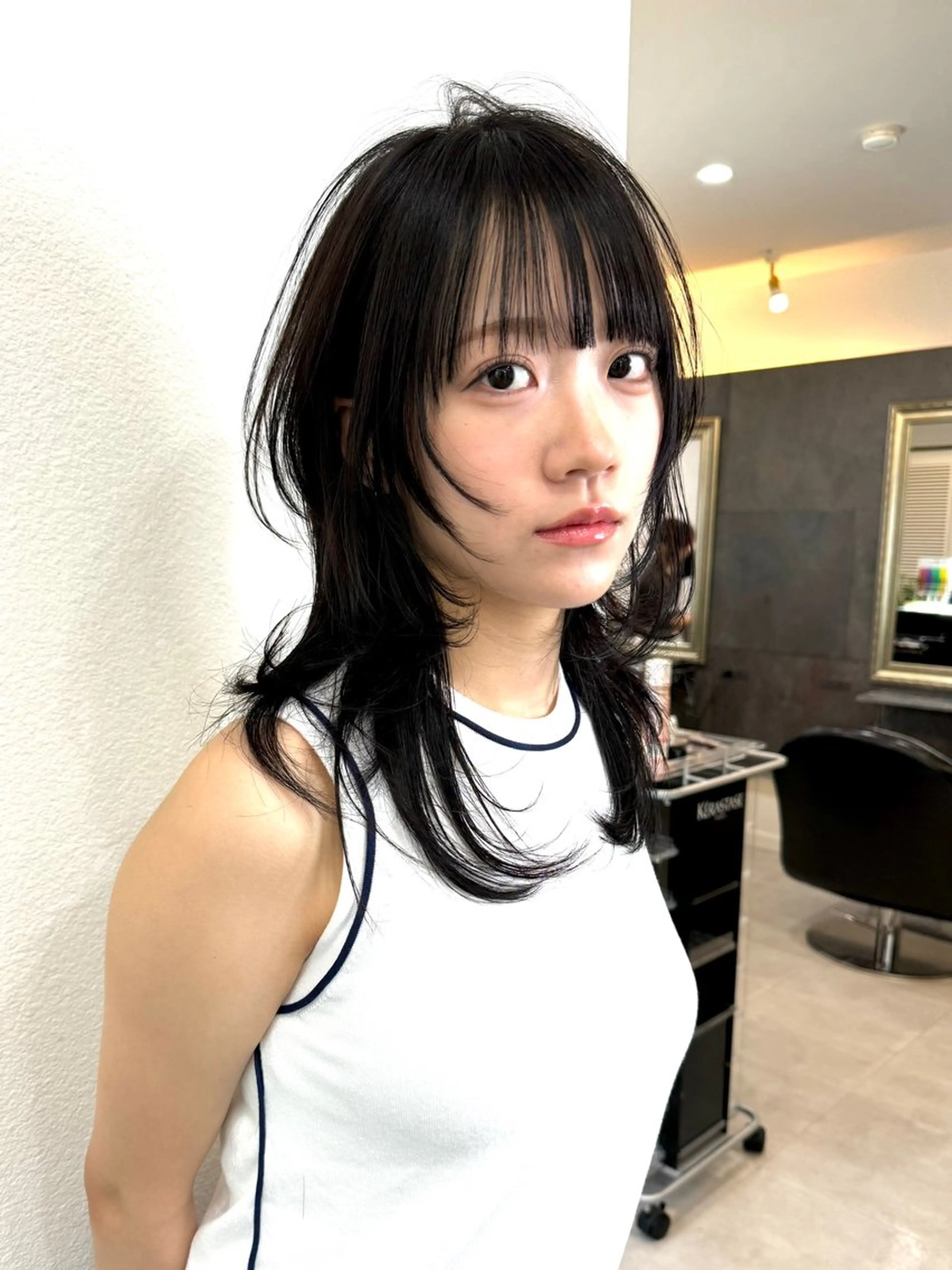 ミディアム ハッシュカット レイヤーカット ウルフカット カット トリートメント ハイトーン/レイヤー /ウルフ⭐️永田⭐️のヘアスタイル