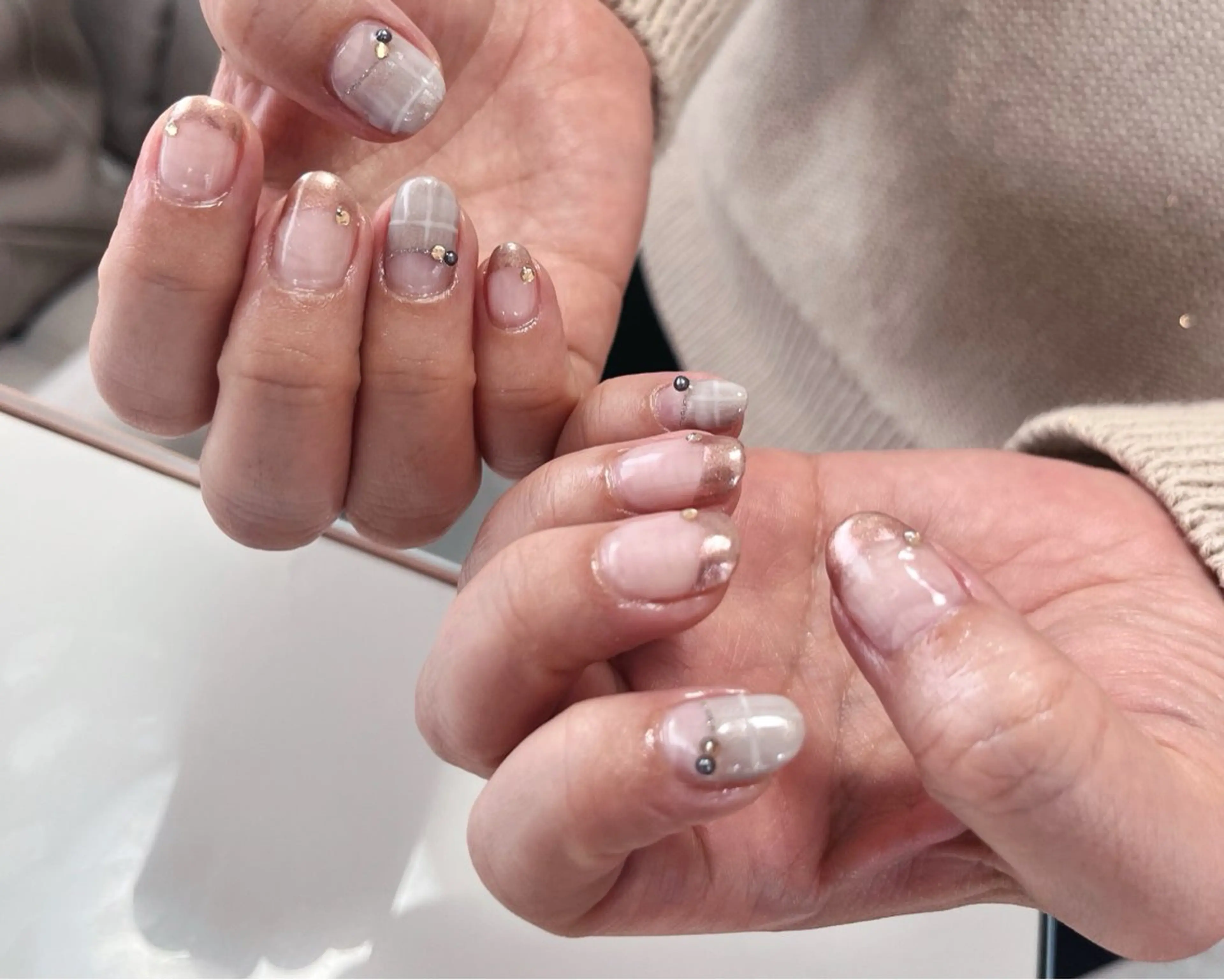 ネイル ミラーネイル tamu nail 　金町のネイルデザイン
