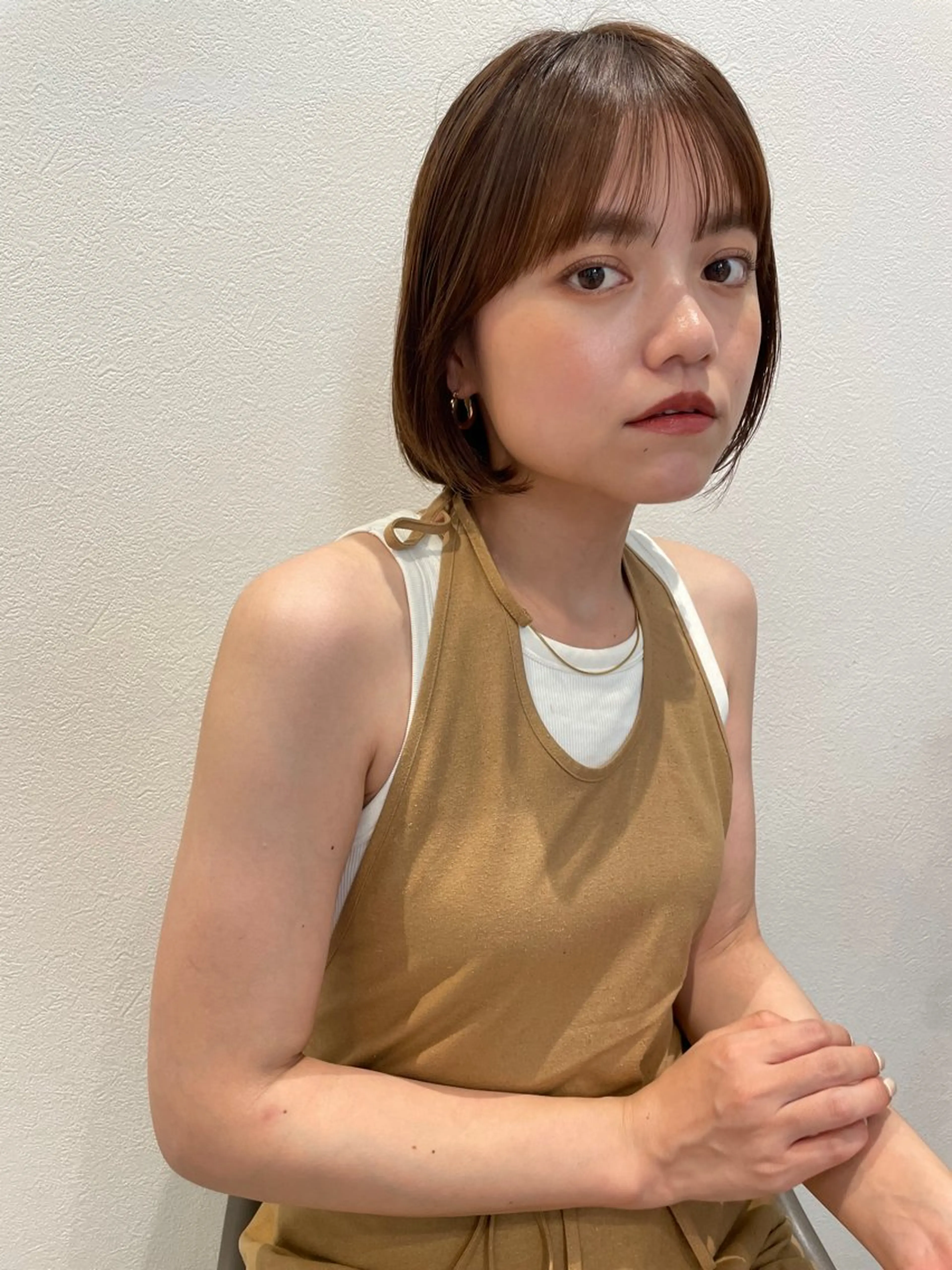 ショート カラー パーマ ヘアアレンジ レイヤー/ 透明感カラー/マドカのヘアスタイル