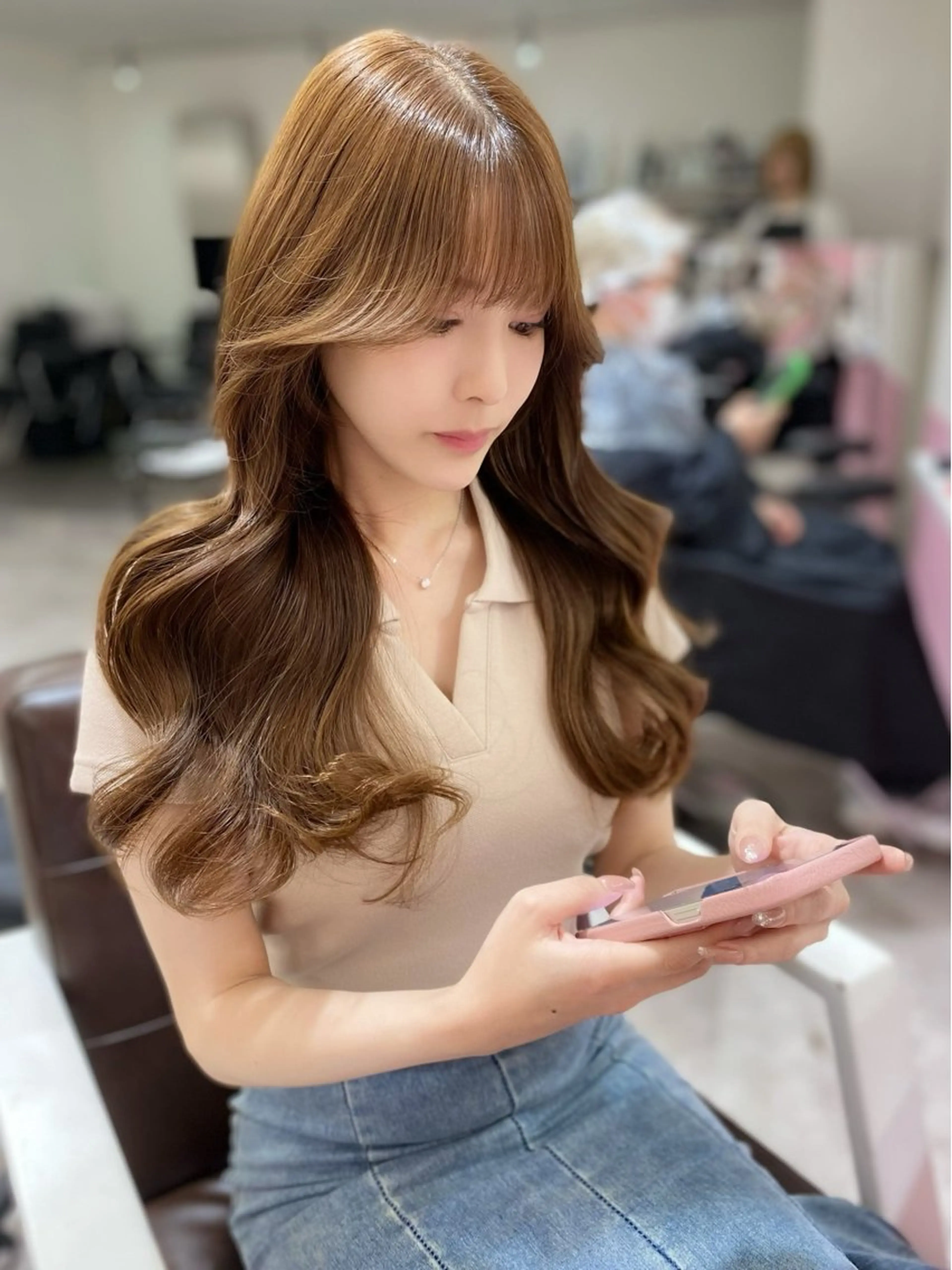 ロング カット ヘアカラー トリートメント 髪質改善韓国レイヤー SHIORI🦋のヘアスタイル