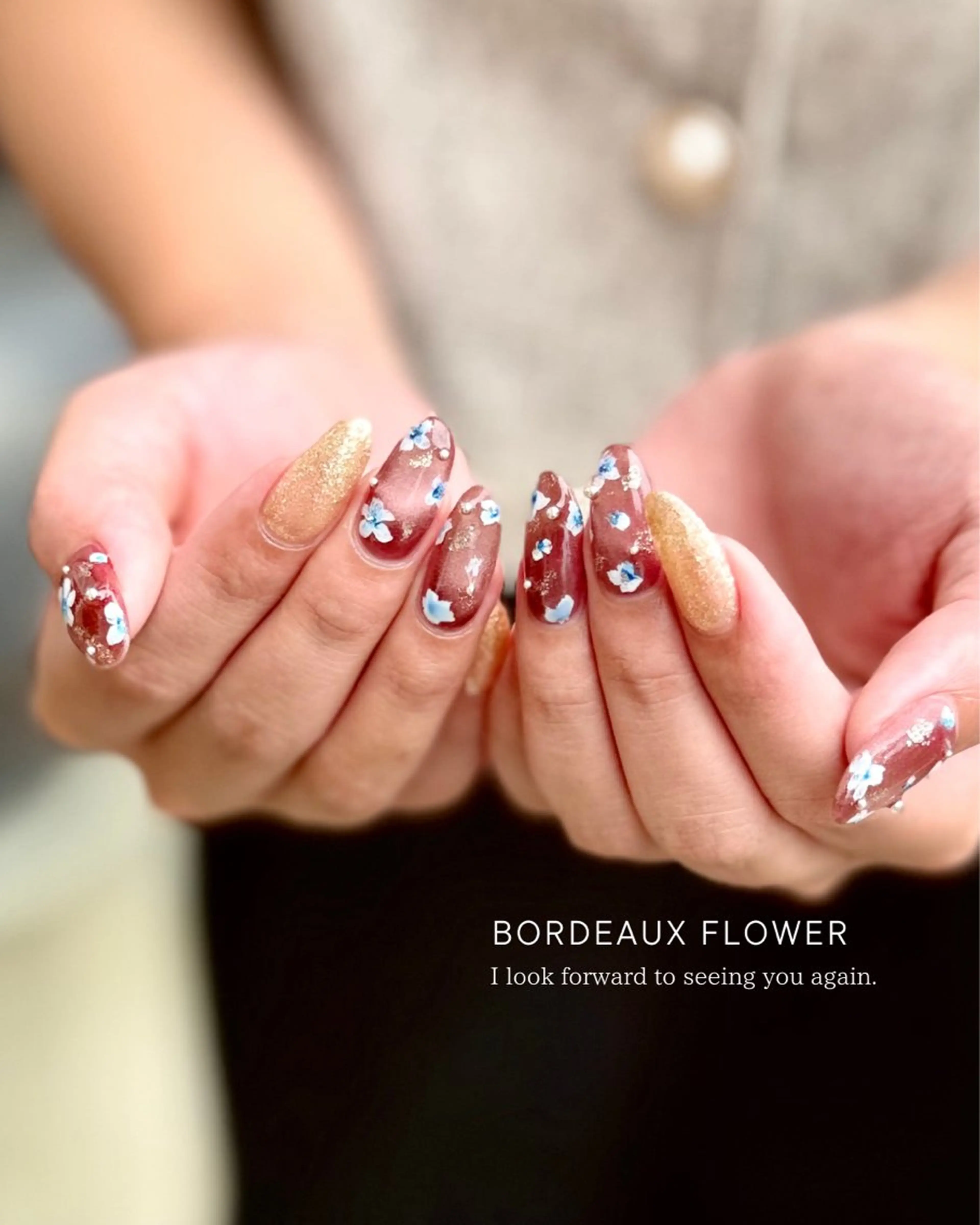 ネイル ブラウン 韓国ネイル ラメ(グリッター) ニュアンスネイル ワンホンネイル Seemly 千田町店所属・フラワーパラジェル 🌸シームリーエミのネイルデザイン