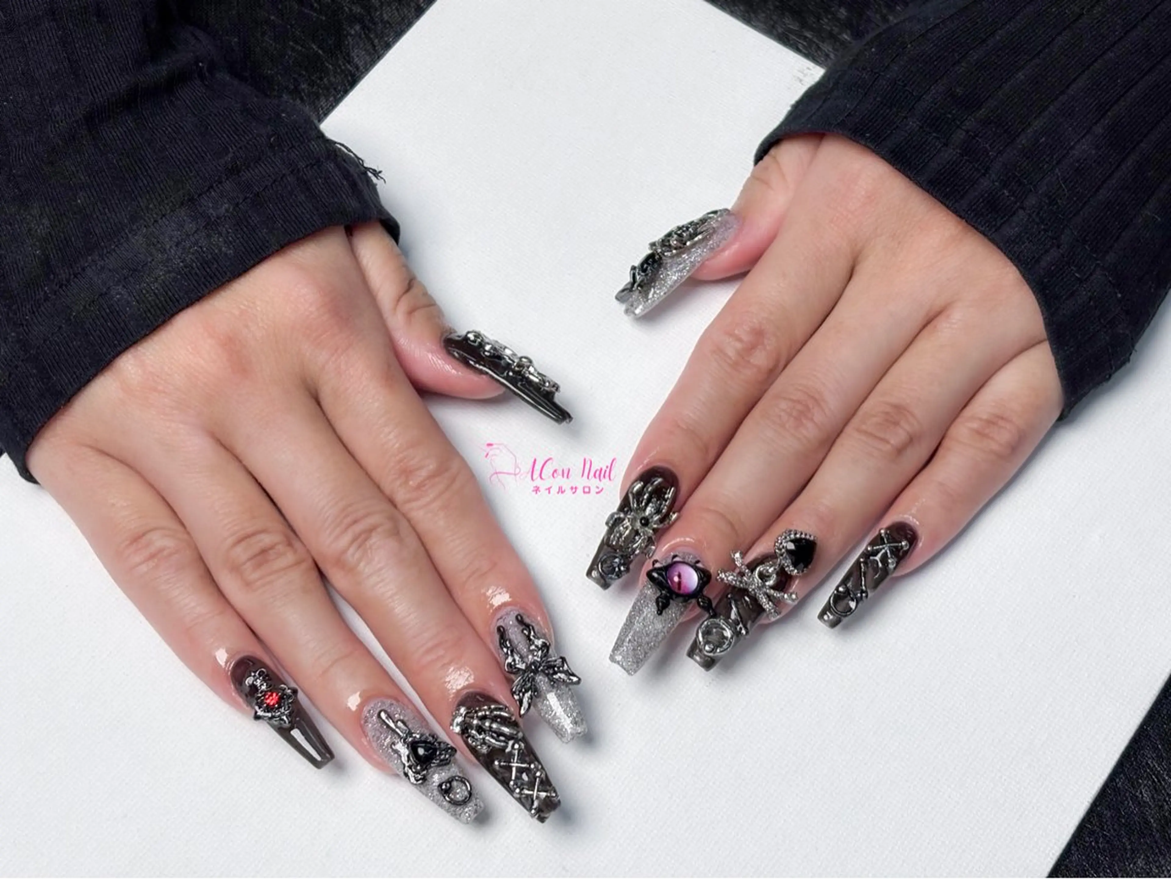 ネイル 桜ネイル 長さ出し フラワーネイル フレンチネイル ジェルネイル ハンドネイル AConNailSalon所属・ACon NailSalonのネイルデザイン
