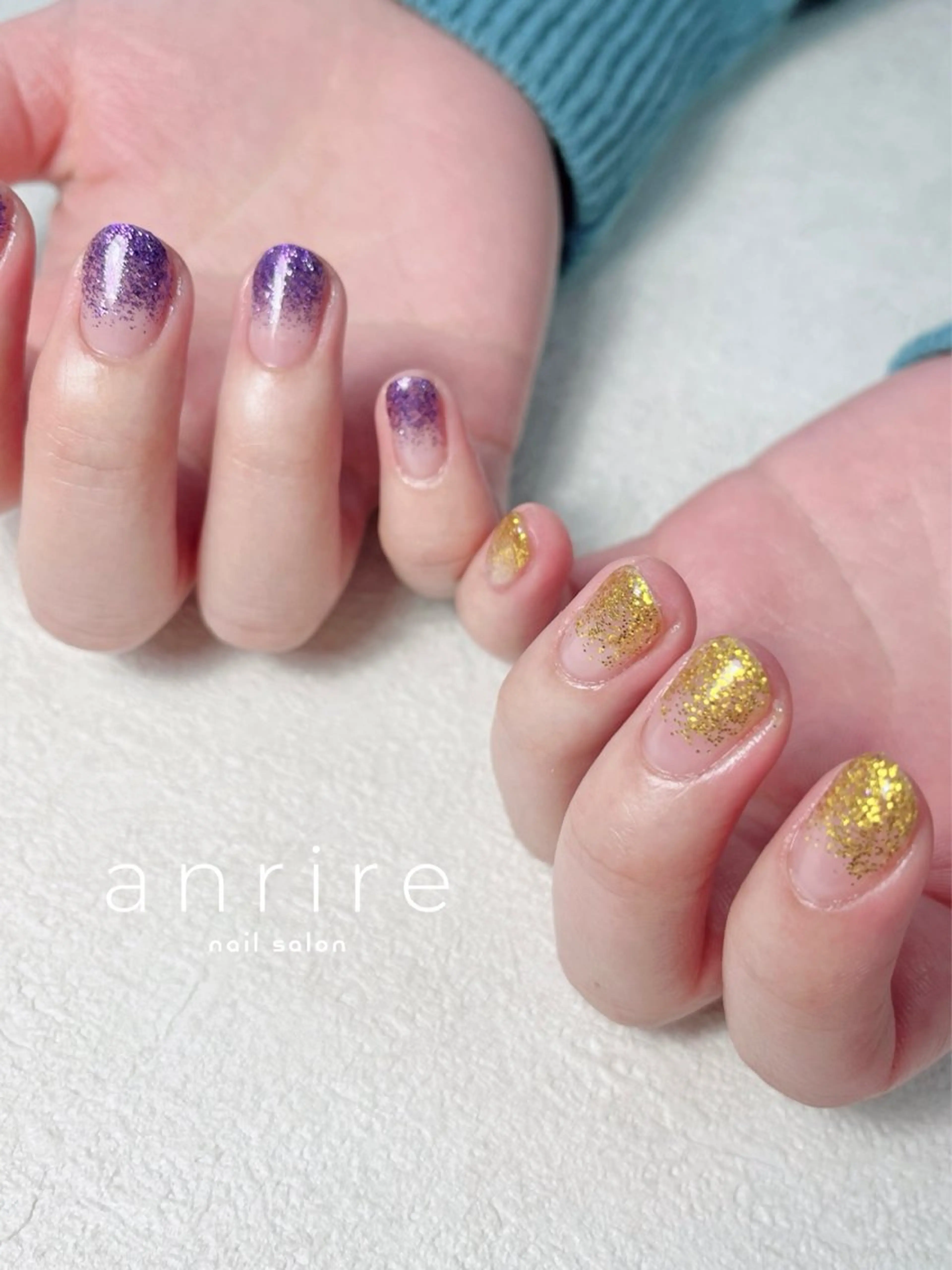 ネイル ジェルネイル グラデーション 卒業式 キラキラネイル ラメ(グリッター) ハンドネイル nail salon anrire〜アンリール〜所属・nailsalon anrireのネイルデザイン