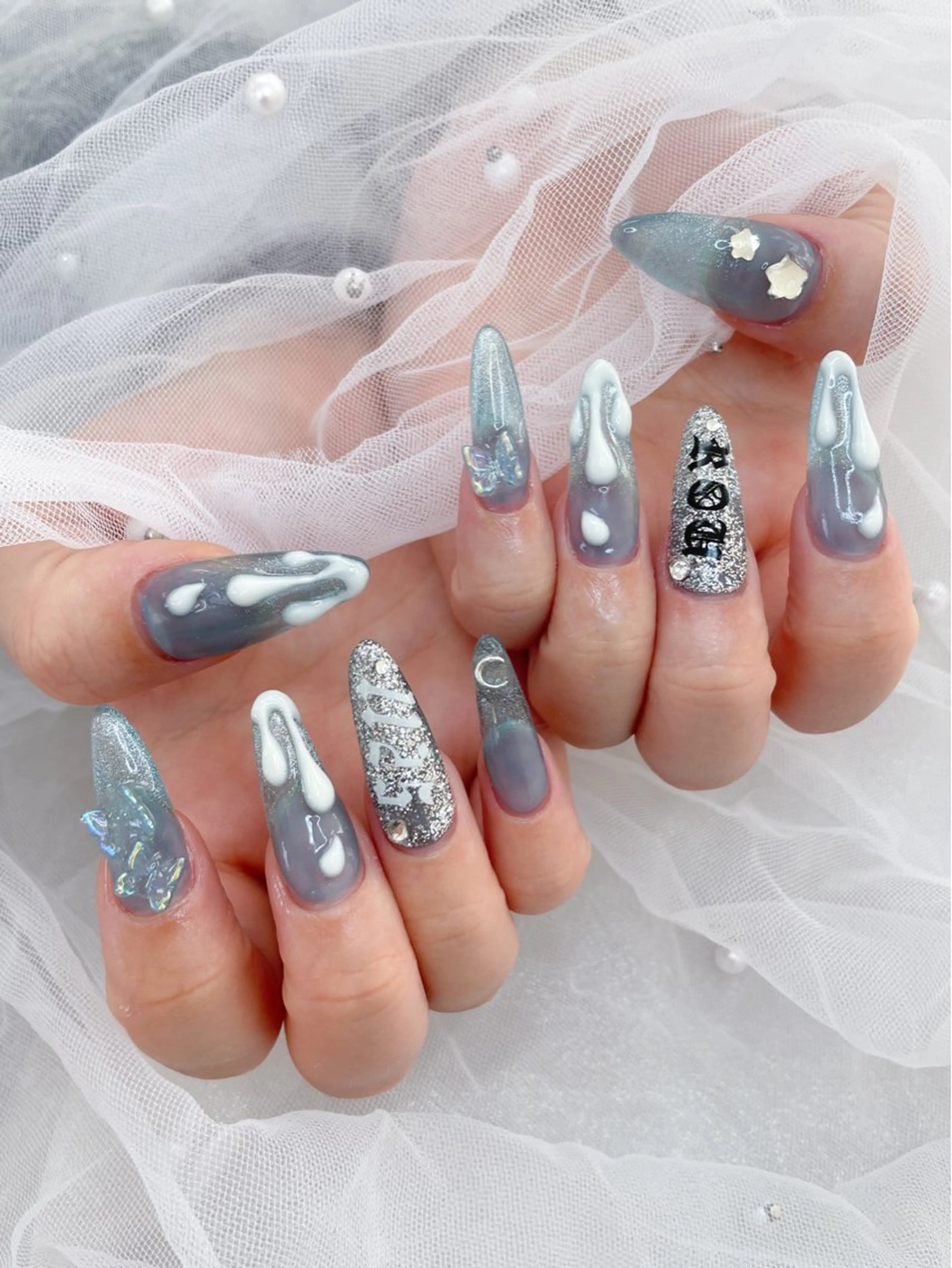 ネイル ロングネイル ハンドネイル 五十嵐 美智のネイルデザイン