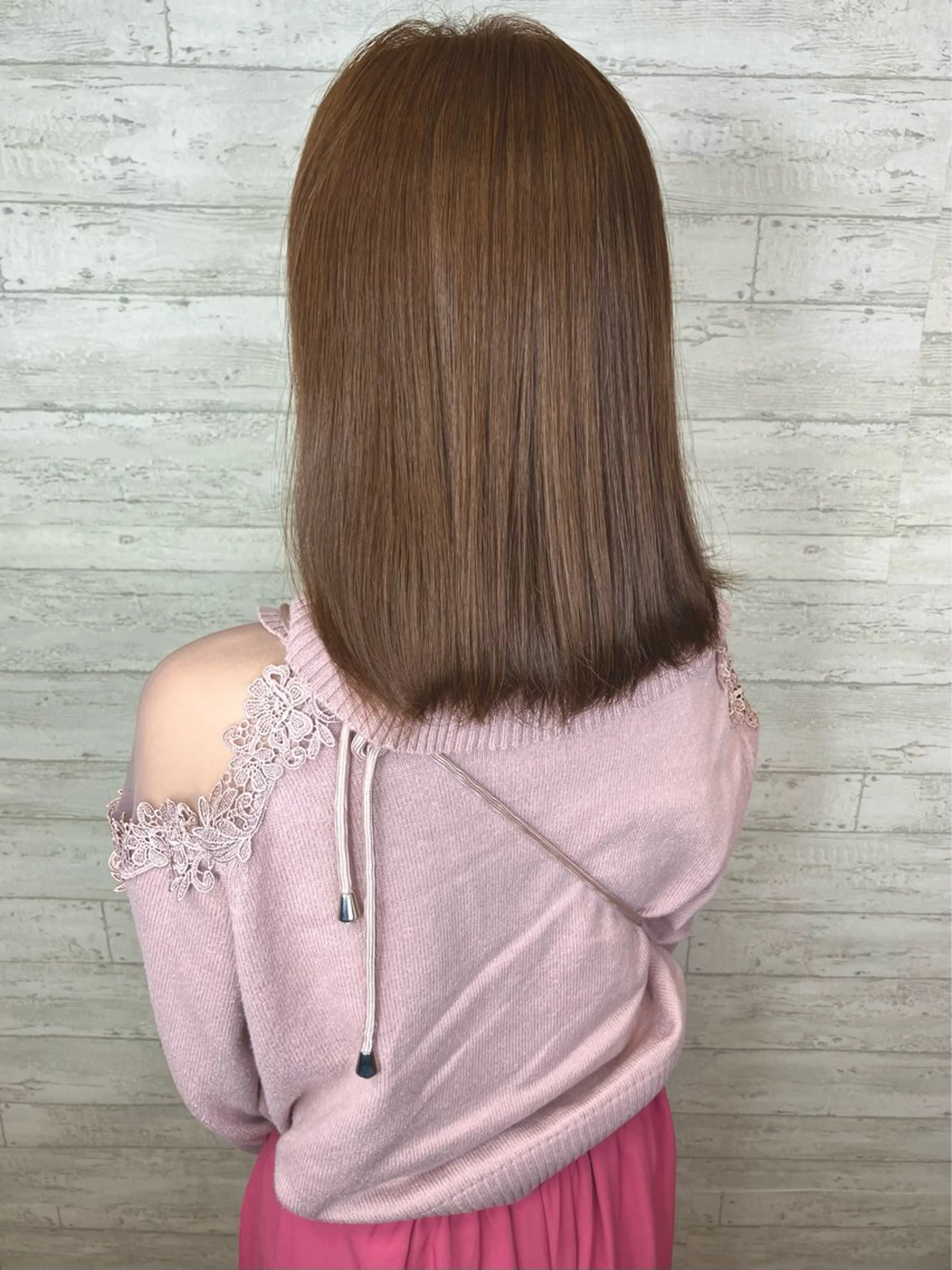 セミロング カラー ブラウンカラー 縮毛矯正 小池 穂果/ 府中のヘアスタイル