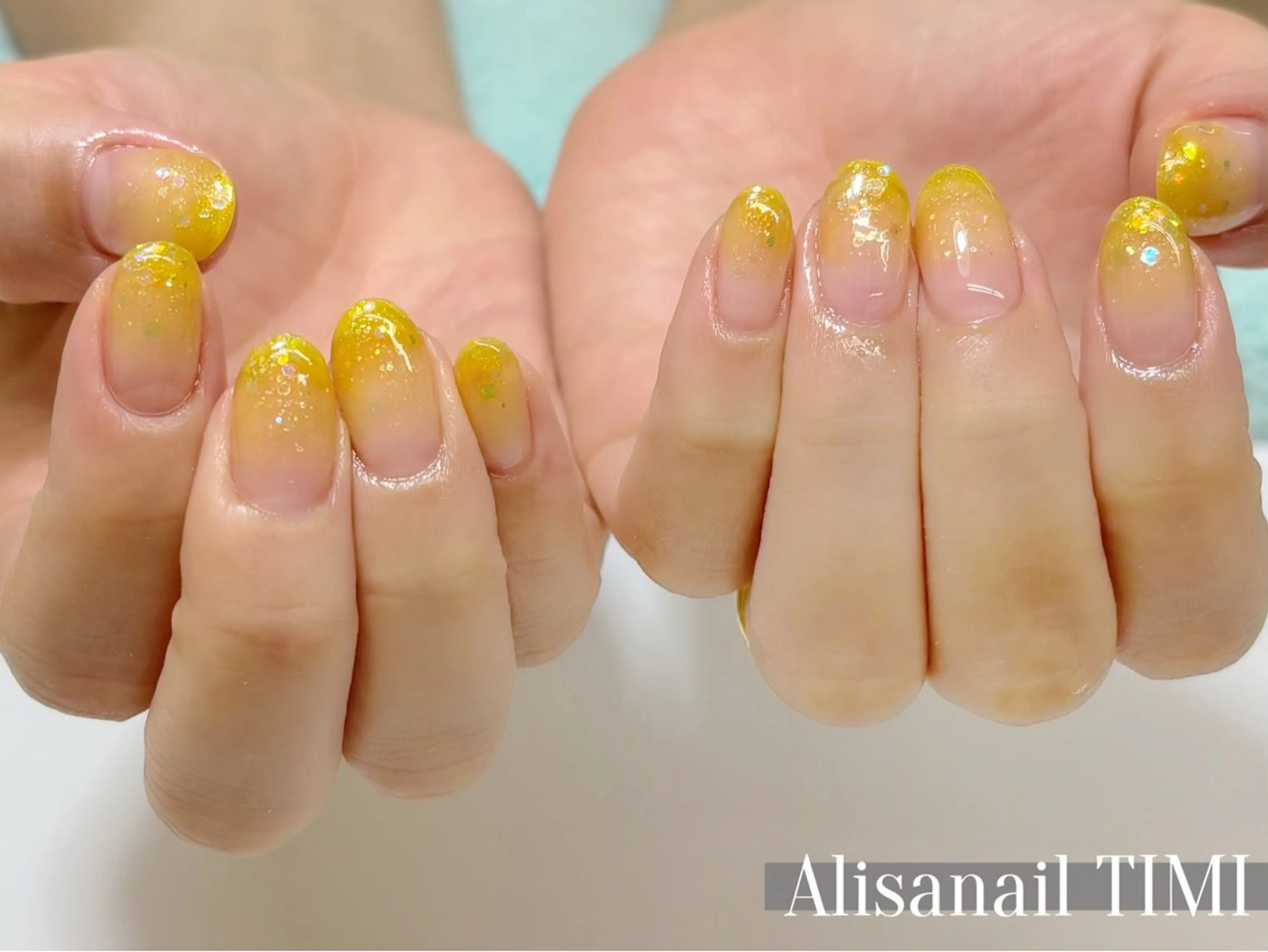 ネイル ラメ(グリッター) ラメグラデーション ハンドネイル Alisa nail Timiのネイルデザイン