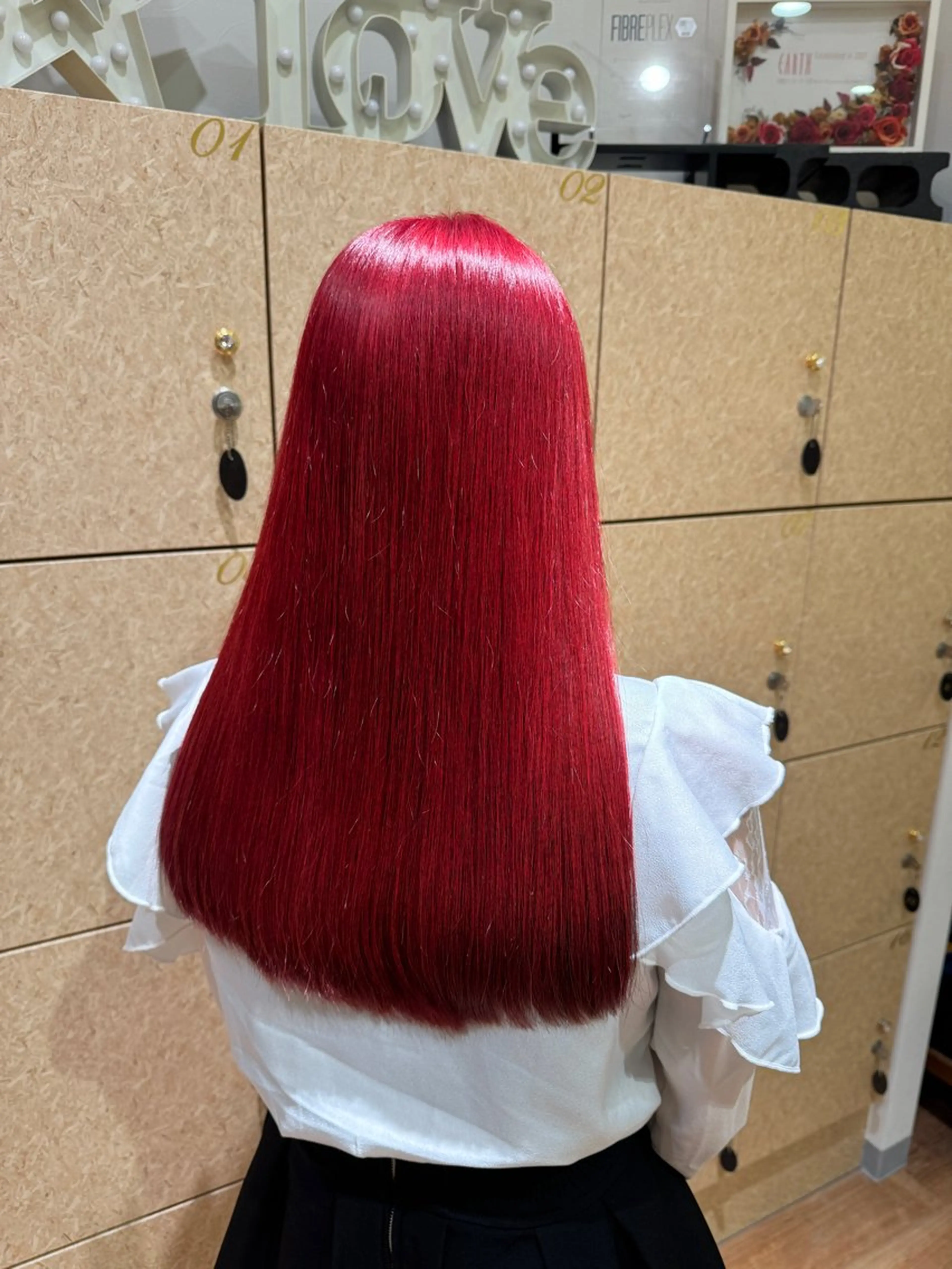 ロング カラー ブリーチ レッドカラー 🌼EARTH 望月美那🌼のヘアスタイル