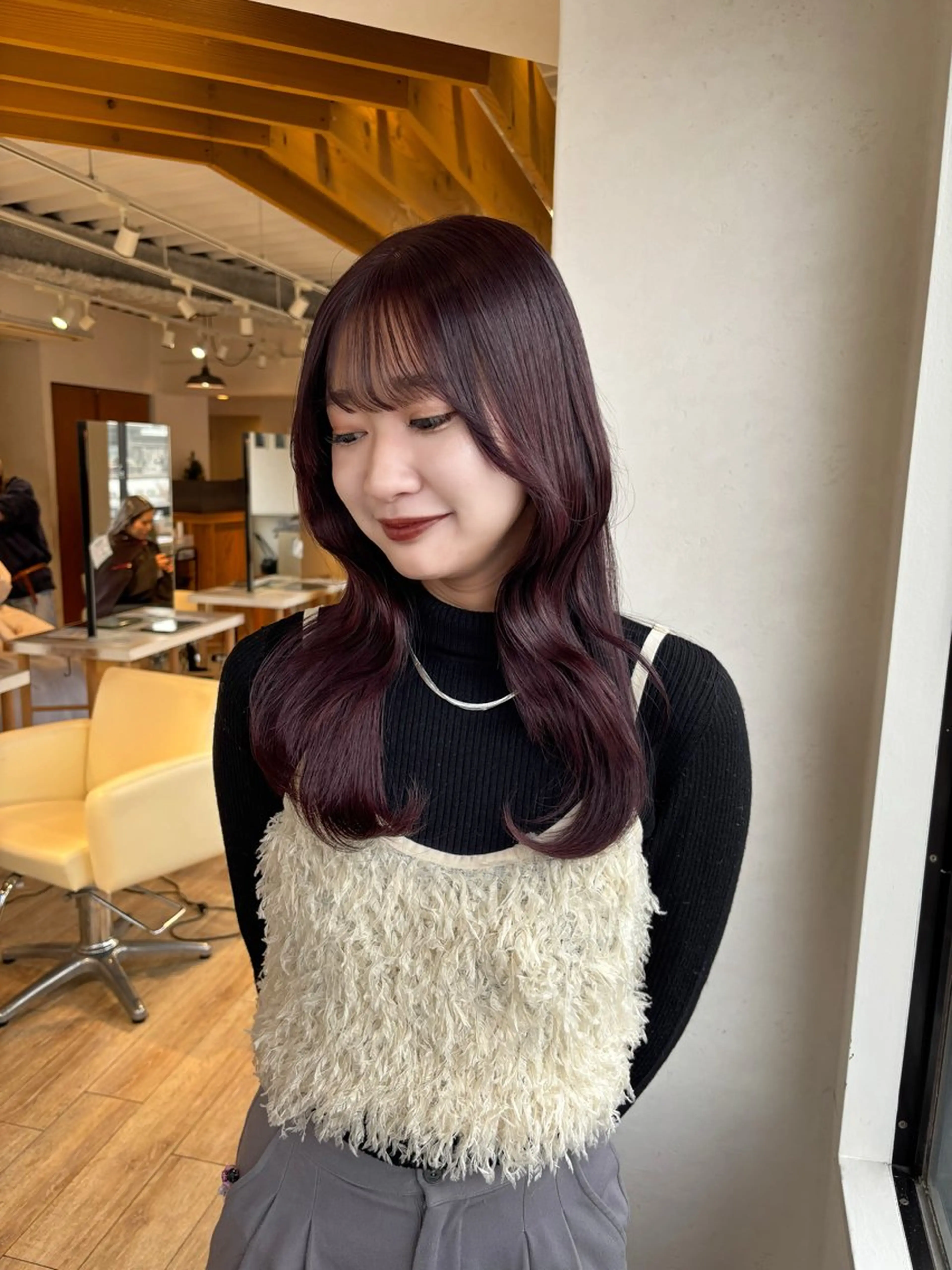 セミロング ヘアカラー トリートメント 女性専用サロン iiro所属・hina/透明感🍒 【元町】のヘアスタイル