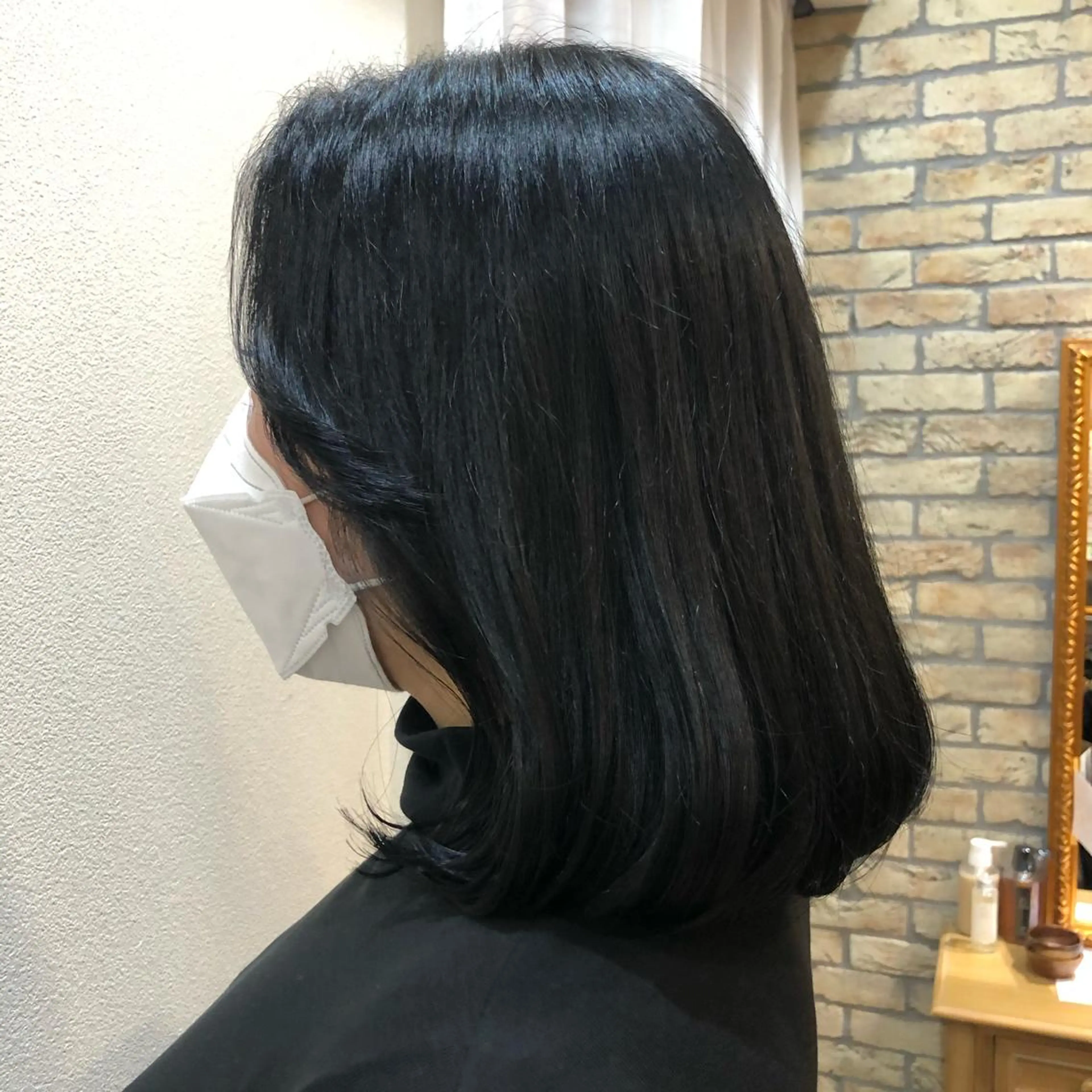 ミディアム カラー 黒髪 ブルーカラー ブルーブラック 🫧chinatsu 🫧のヘアスタイル