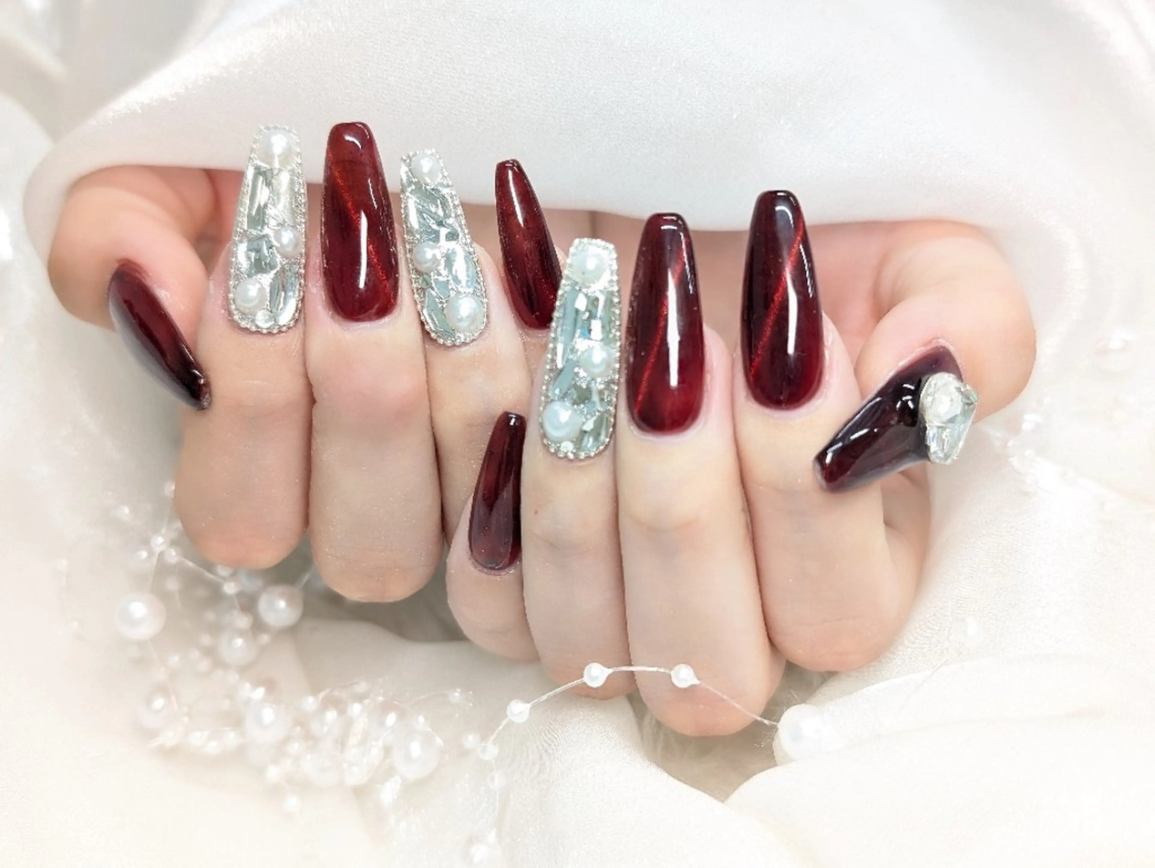 ネイル チークネイル 長さ出し フラッシュネイル フレンチネイル ジェルネイル Chouette Nailのネイルデザイン