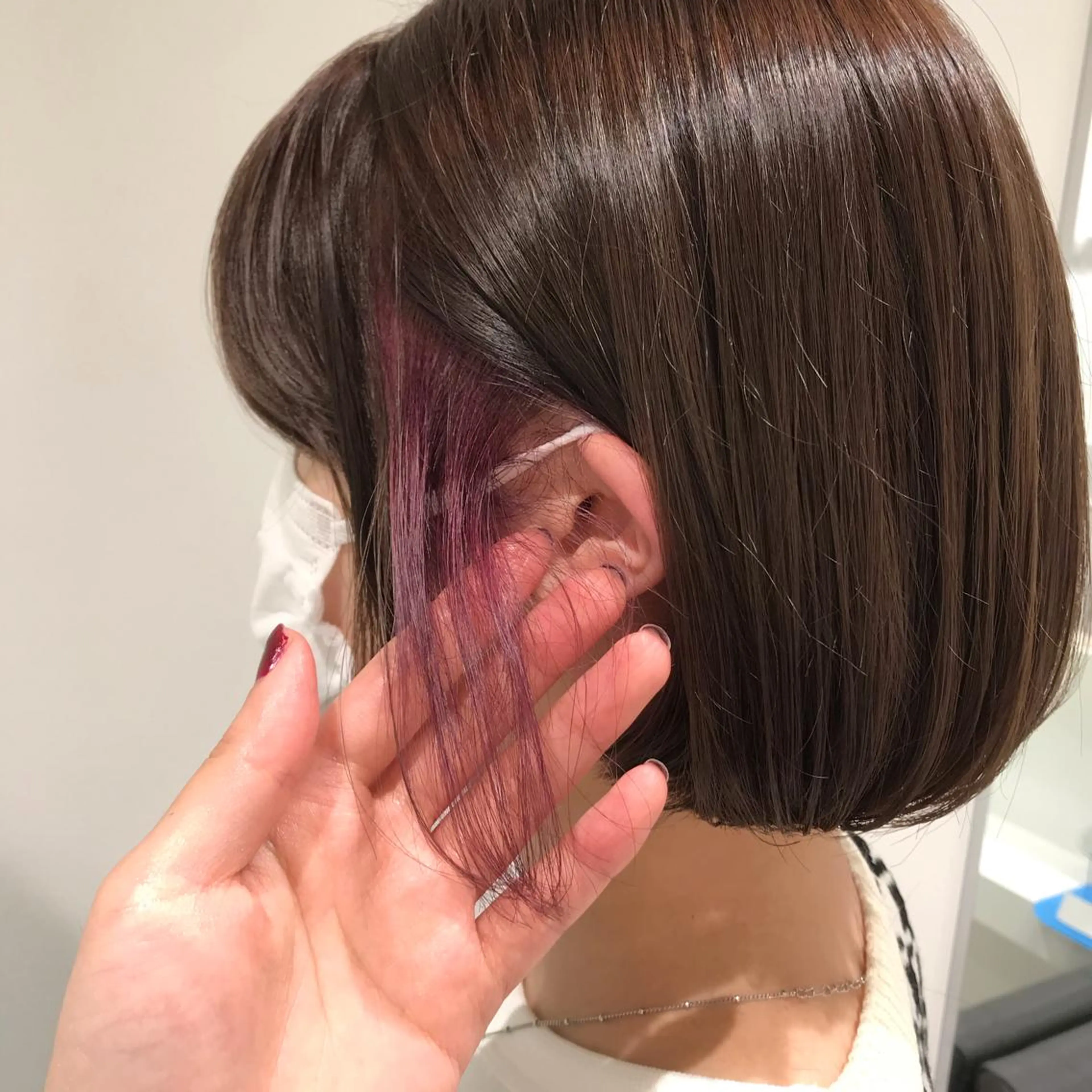 ミディアム カラー 透明感カラー グレージュ ラベンダーカラー ラベンダーピンク ピンクカラー ヘアカラー トリートメント 暖色カラー🌹 中山由梨のヘアスタイル