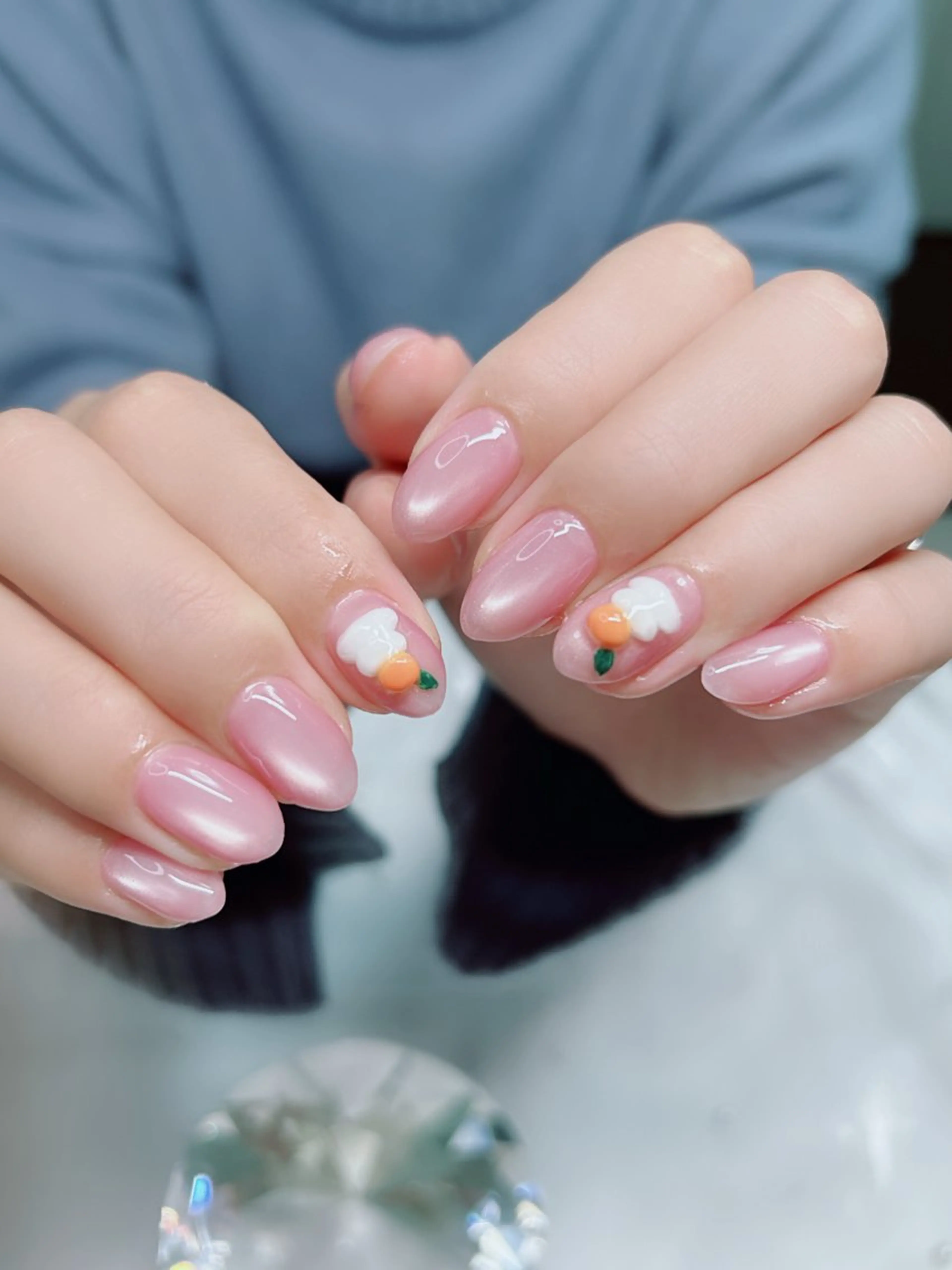 ネイル オーロラネイル ミラーネイル オフィスネイル ワンカラーネイル シンプルネイル ハンドネイル Cute Tips nailのネイルデザイン