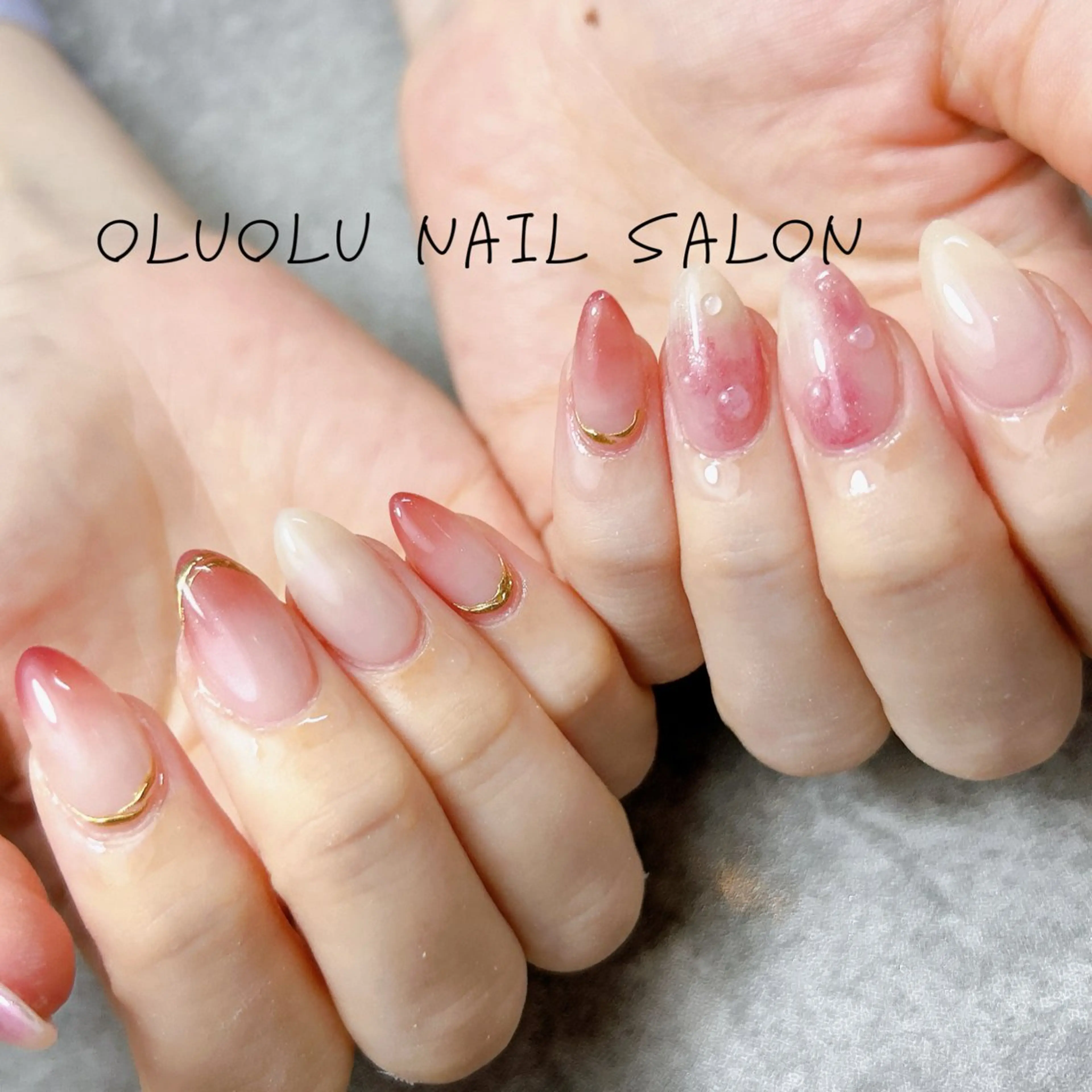 ネイル グラデーション ミラーネイル オフィスネイル ワンカラーネイル ピンク oluolu nailsalonのネイルデザイン