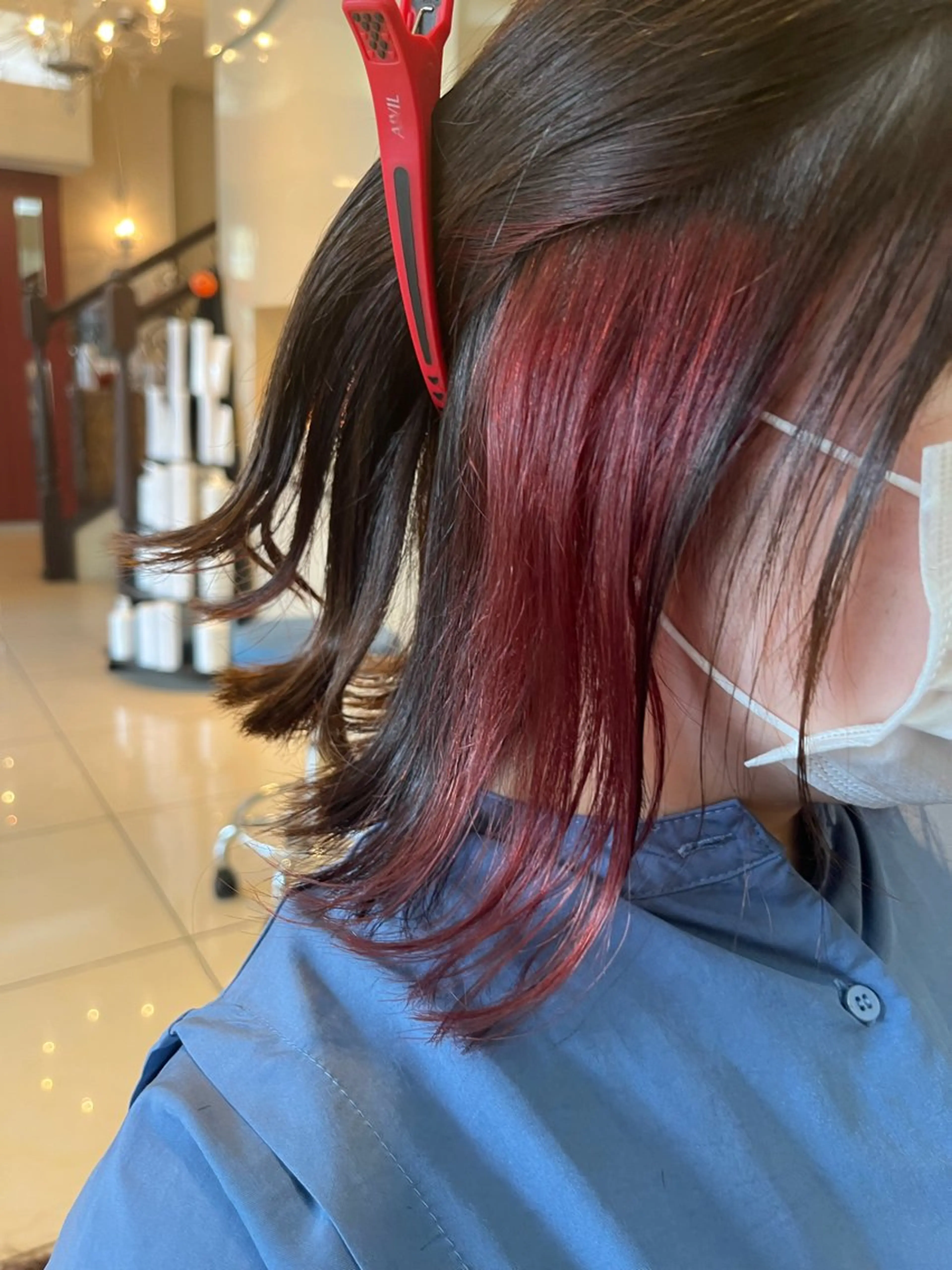 ミディアム カラー ヘアカラー 八重樫 夢愛のヘアスタイル