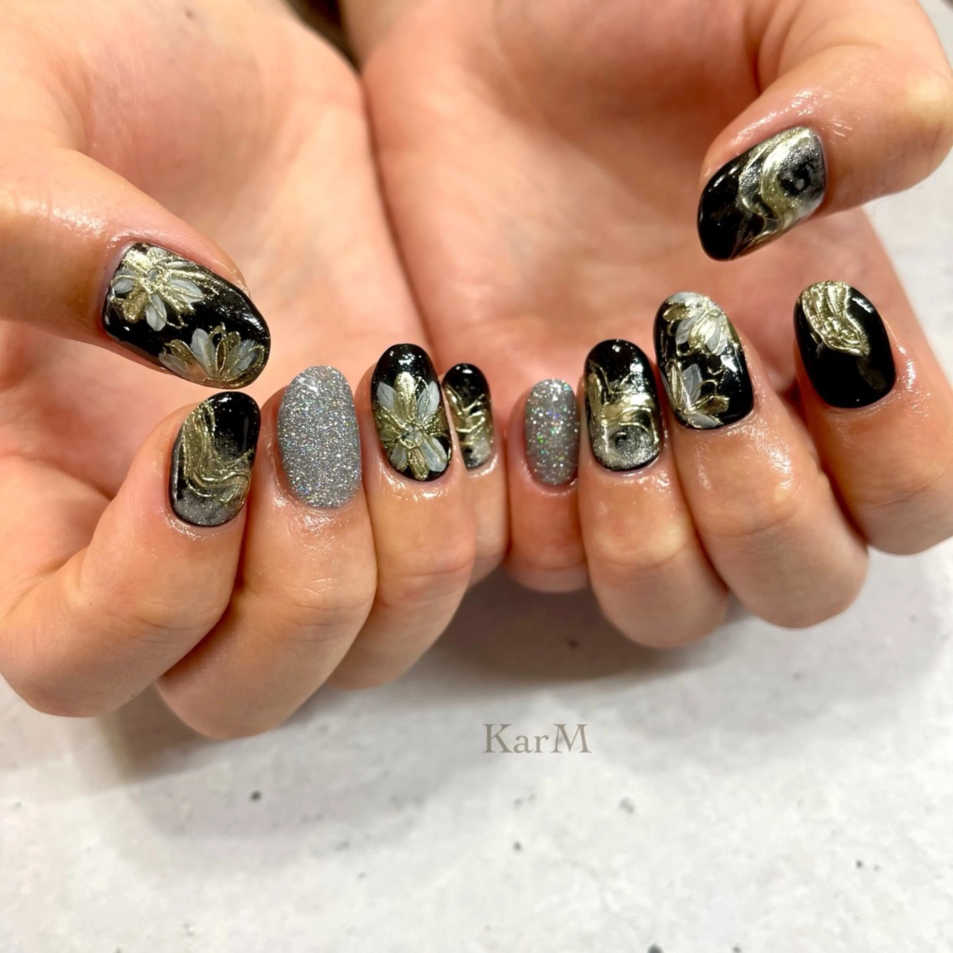 ネイル オーロラネイル チークネイル フラッシュネイル フレンチネイル グラデーション ハンドネイル ogino karinのネイルデザイン