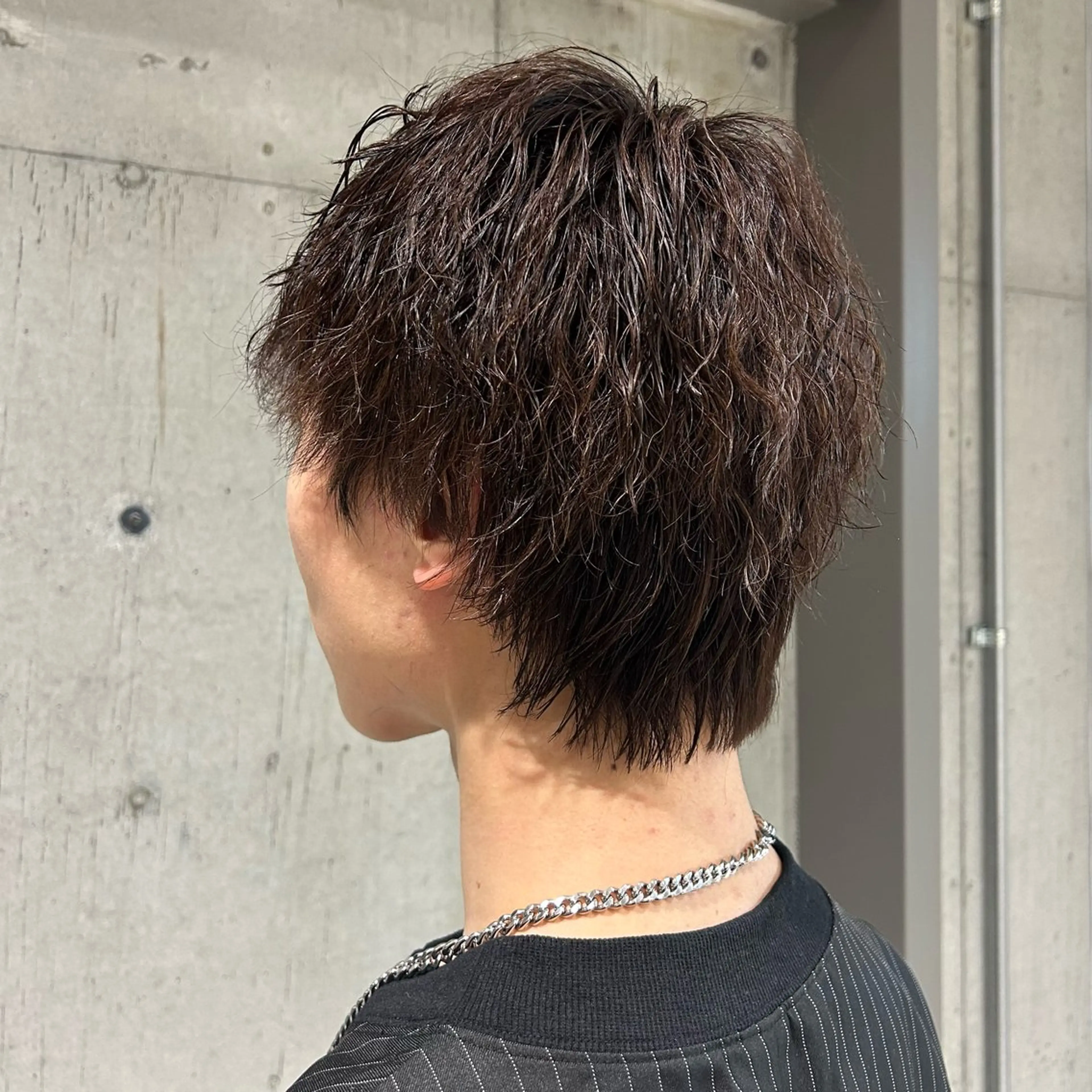 ミディアム パーマ メンズ カット 🤡うる艶カラー 🤡みさきのヘアスタイル