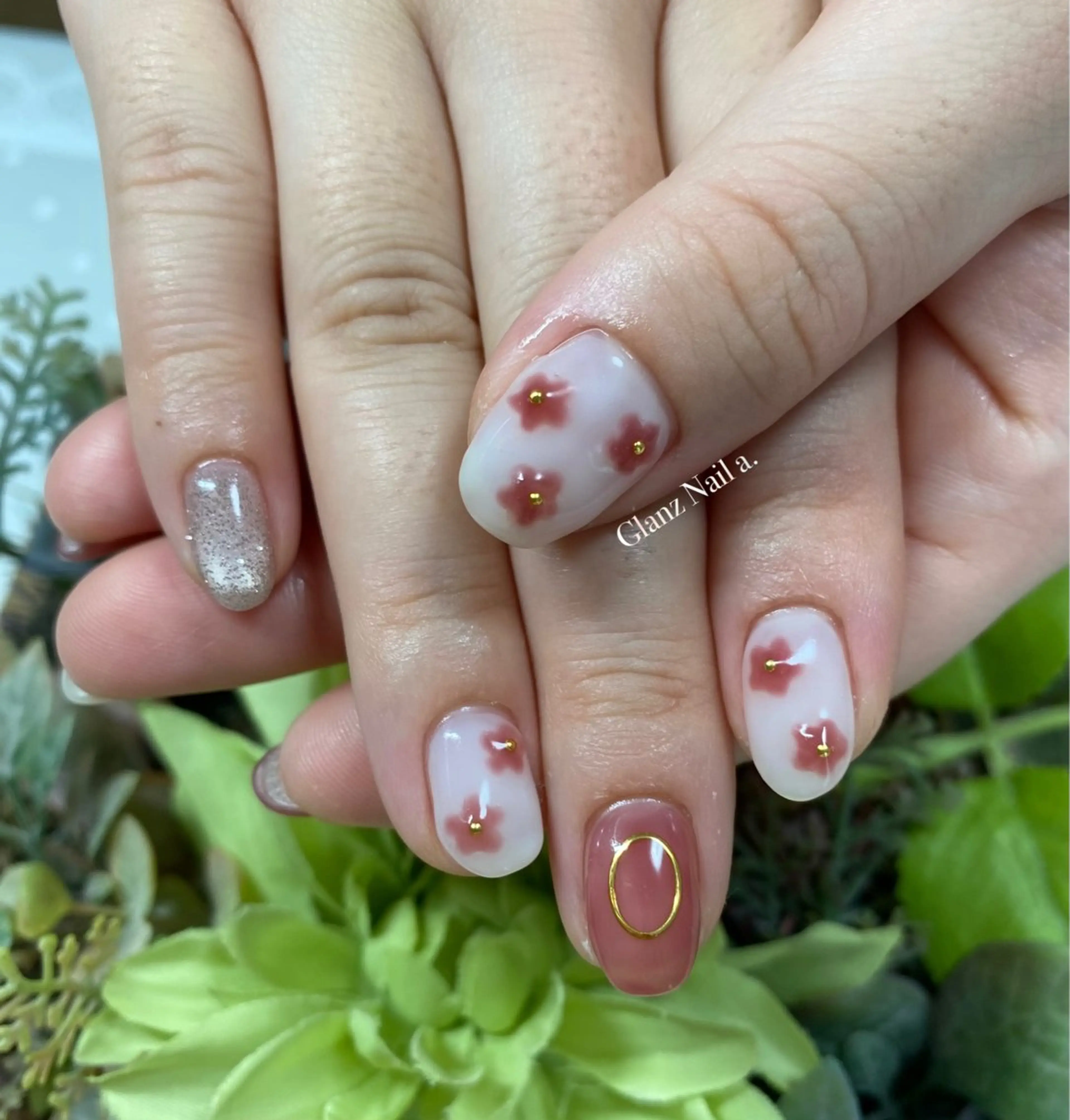 ネイル ぷっくりネイル ハンドネイル Glanz  Nail aのネイルデザイン