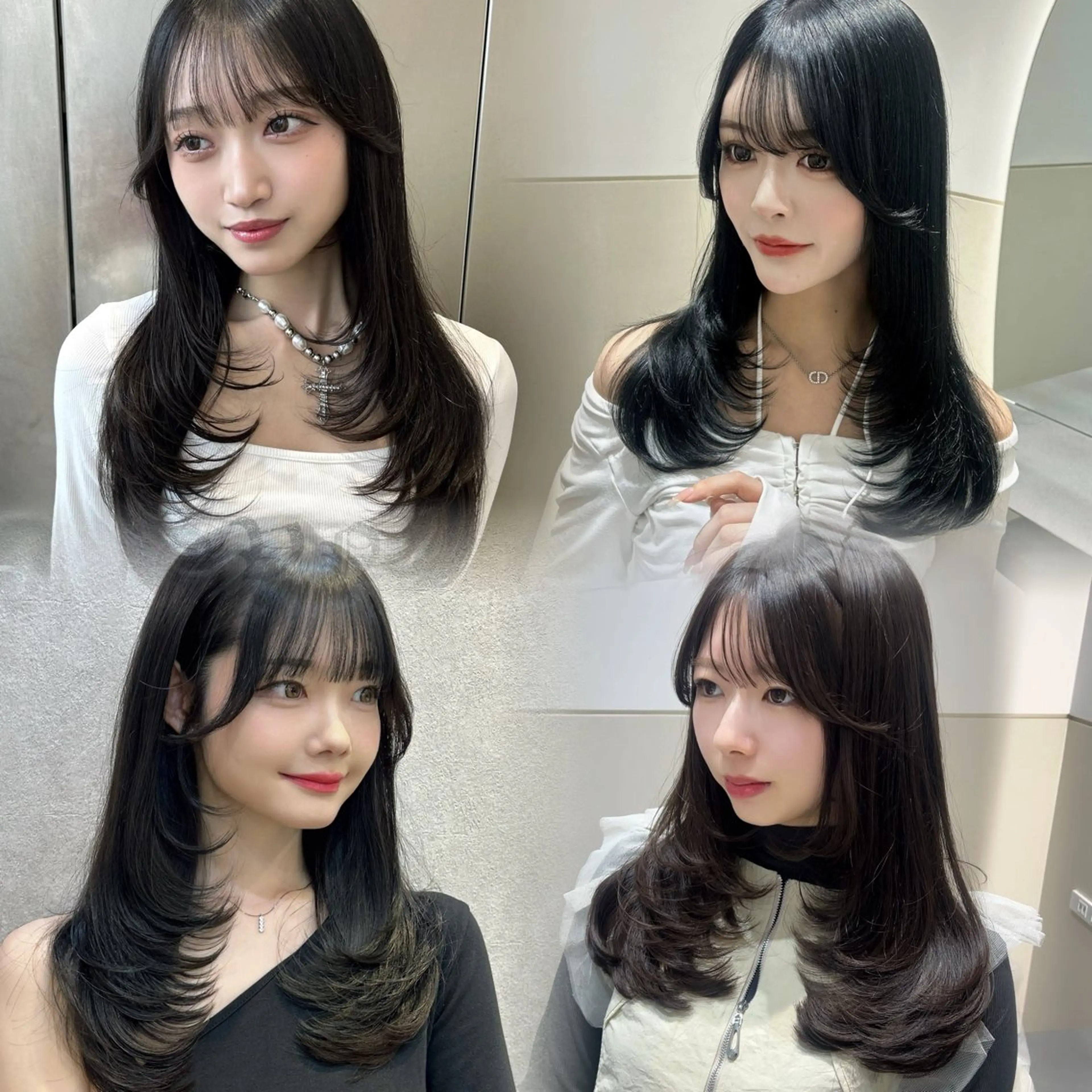 ミディアム カラー レイヤーカット カット ヘアカラー トリートメント 🩷韓国ヘア/ヨシン モリ🩷Maikaのヘアスタイル